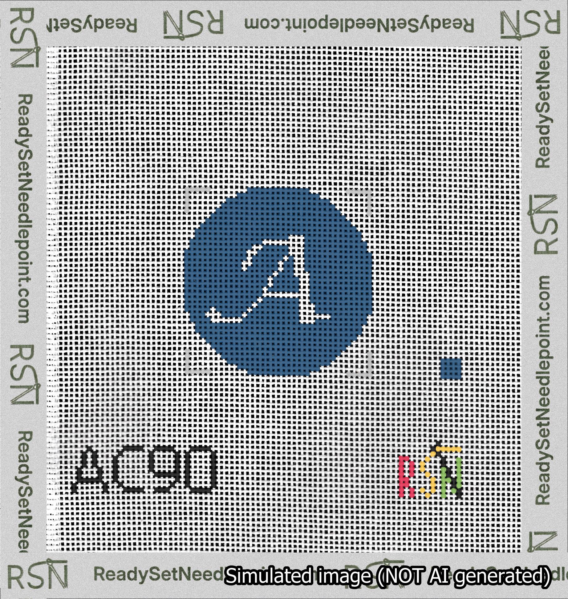 Circle Initial A Needlepoint Canvas Design