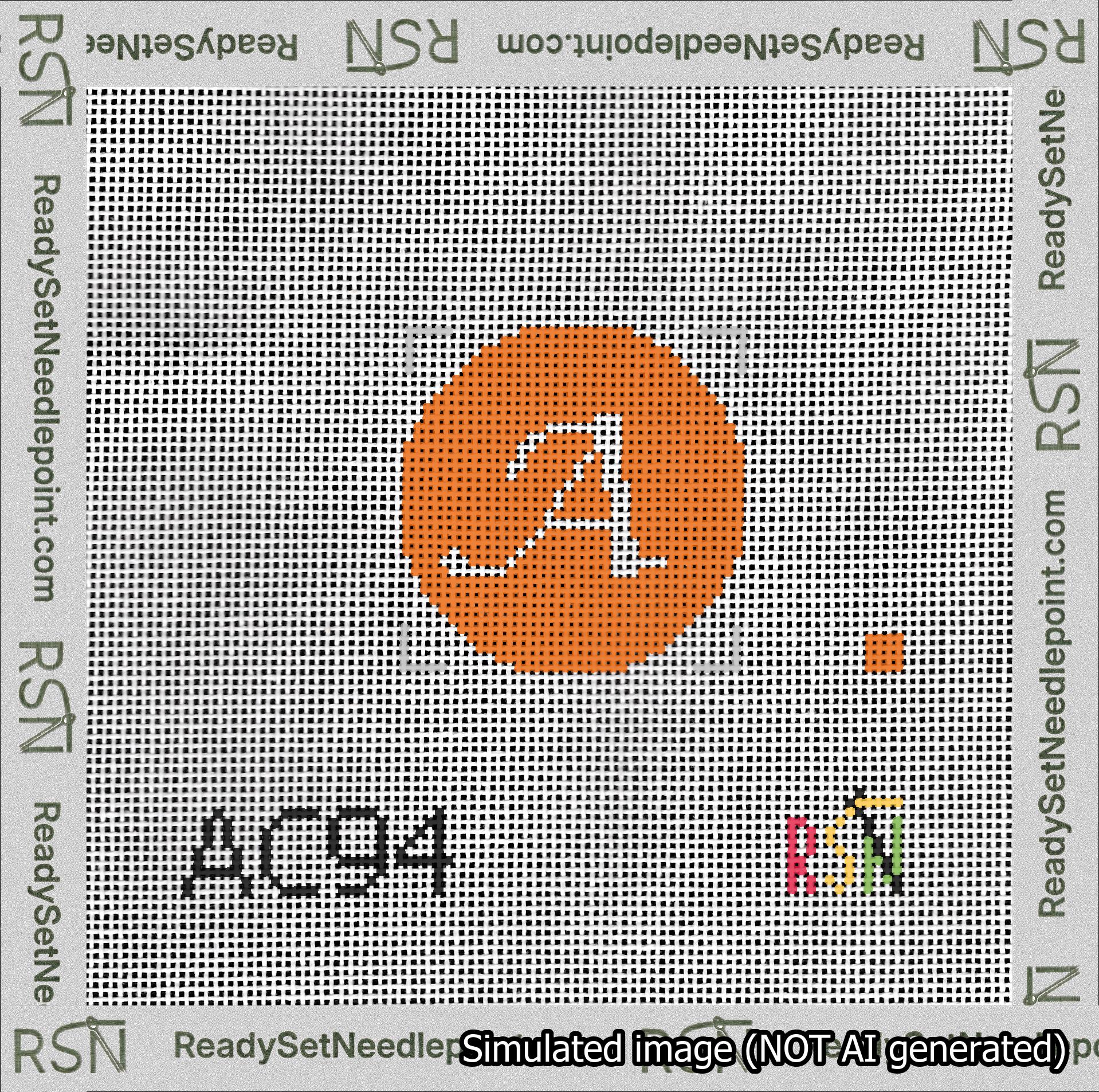 Circle Initial A Needlepoint Canvas Design