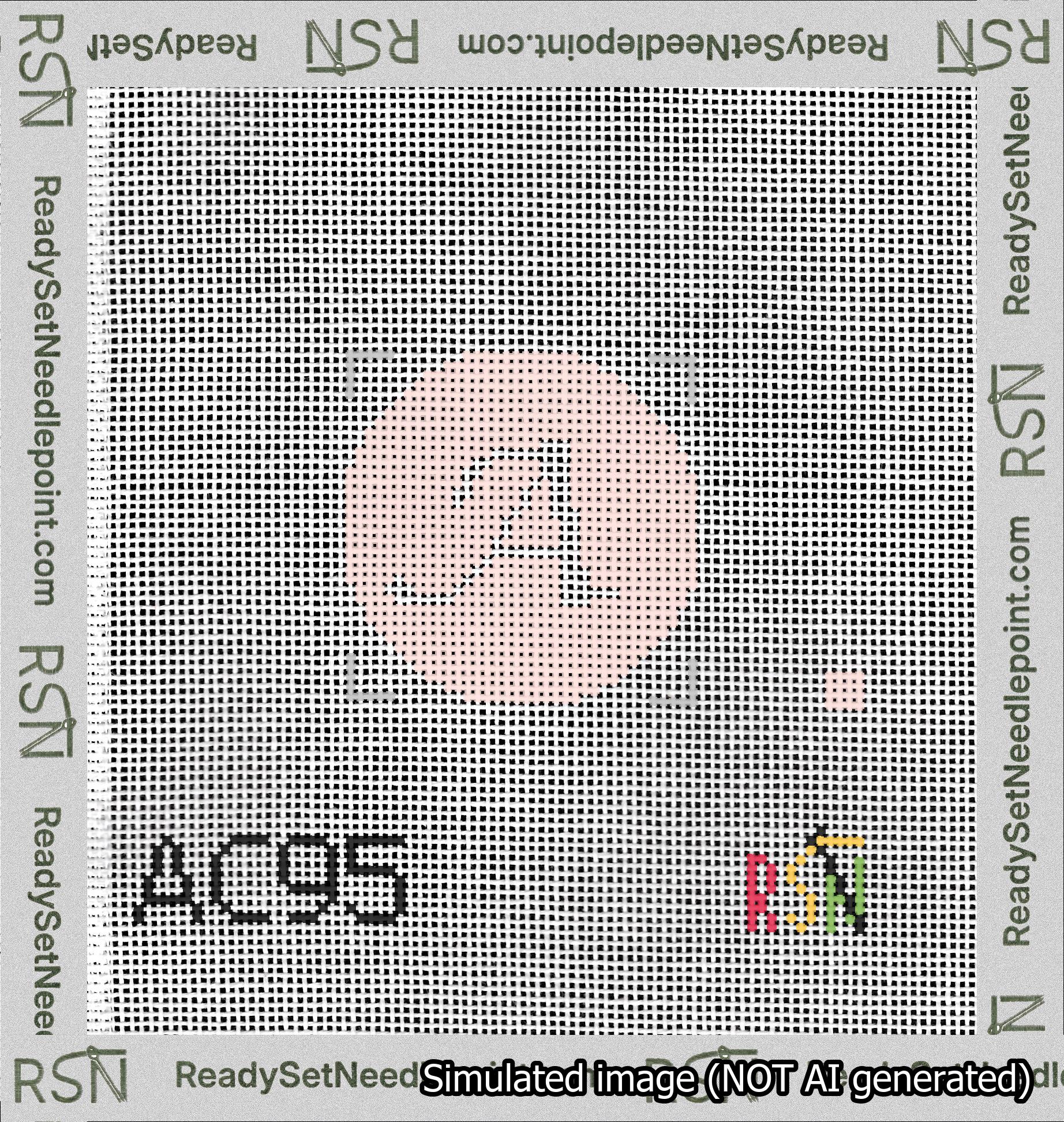 Circle Initial A Needlepoint Canvas Design