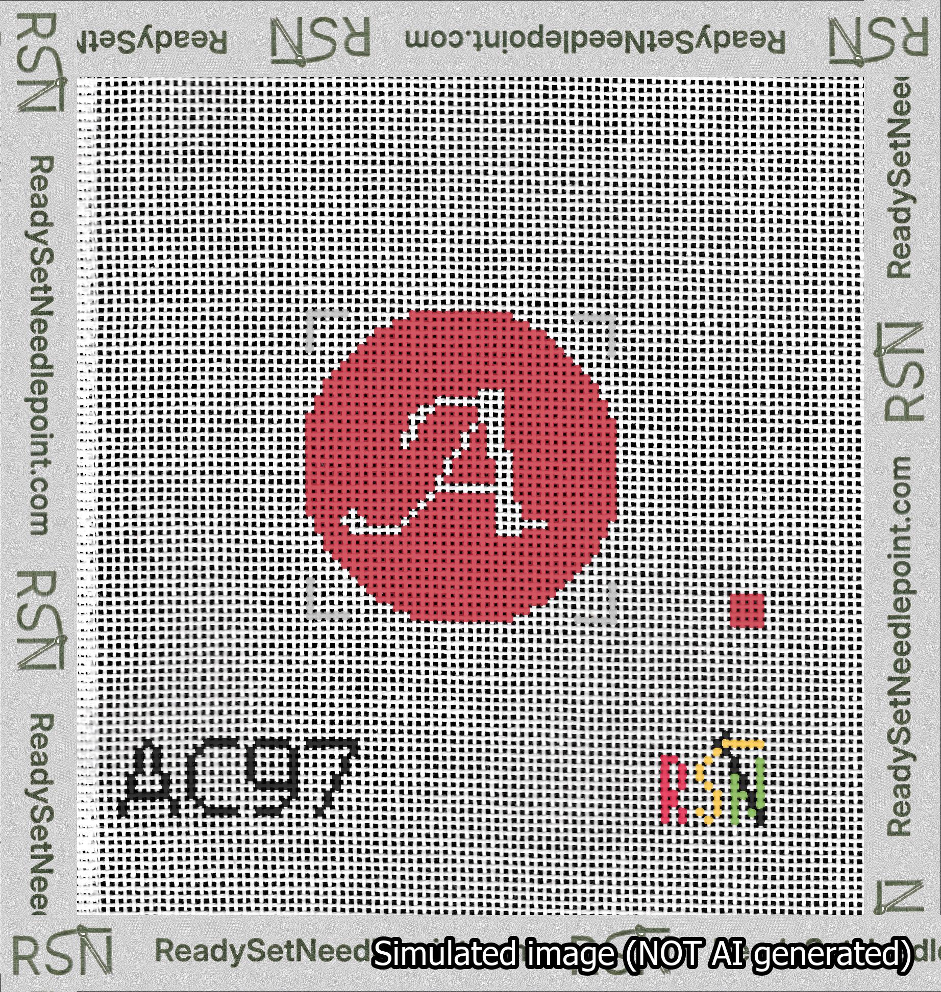 Circle Initial A Needlepoint Canvas Design