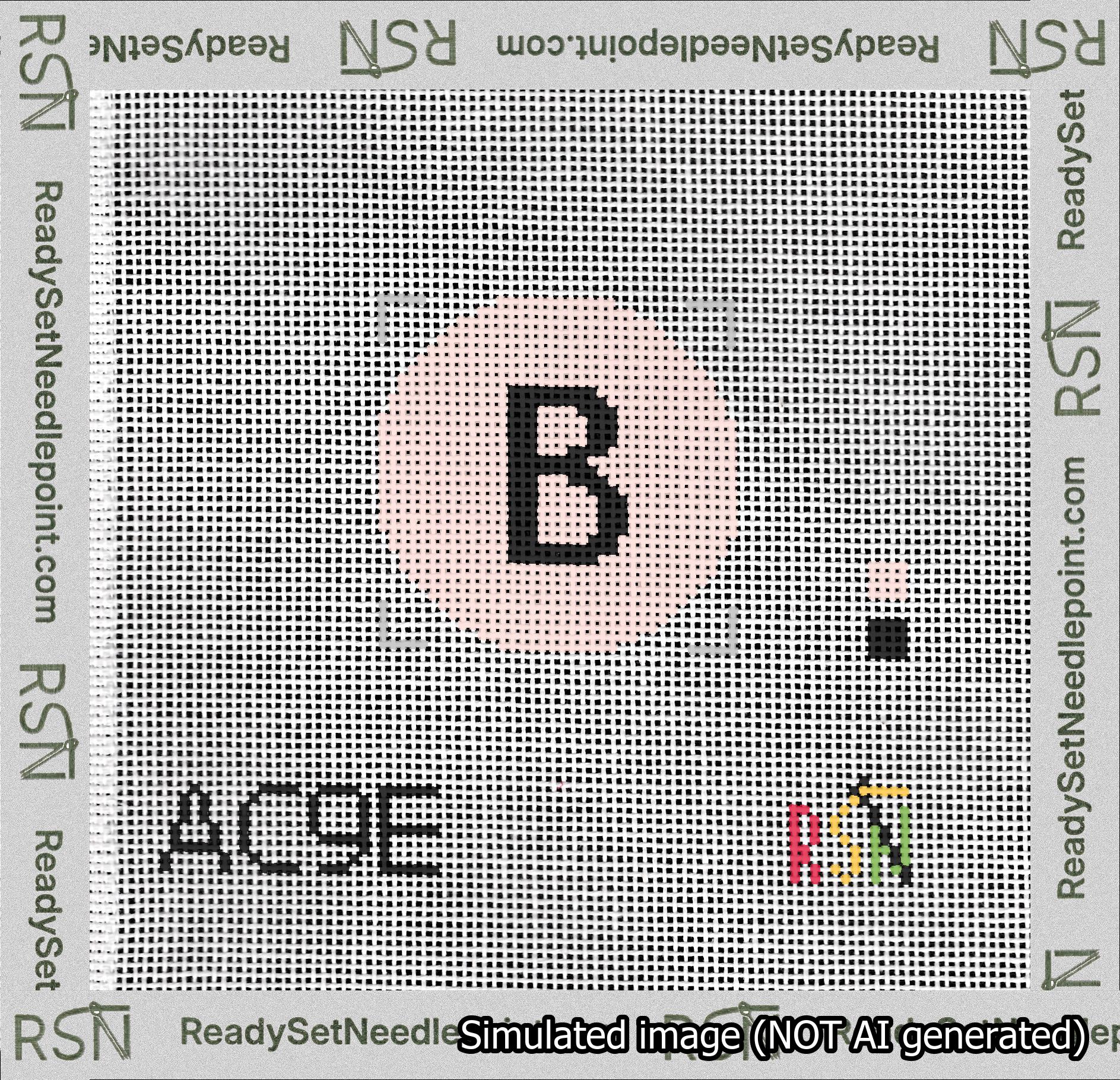 Circle Initial B Needlepoint Canvas Design
