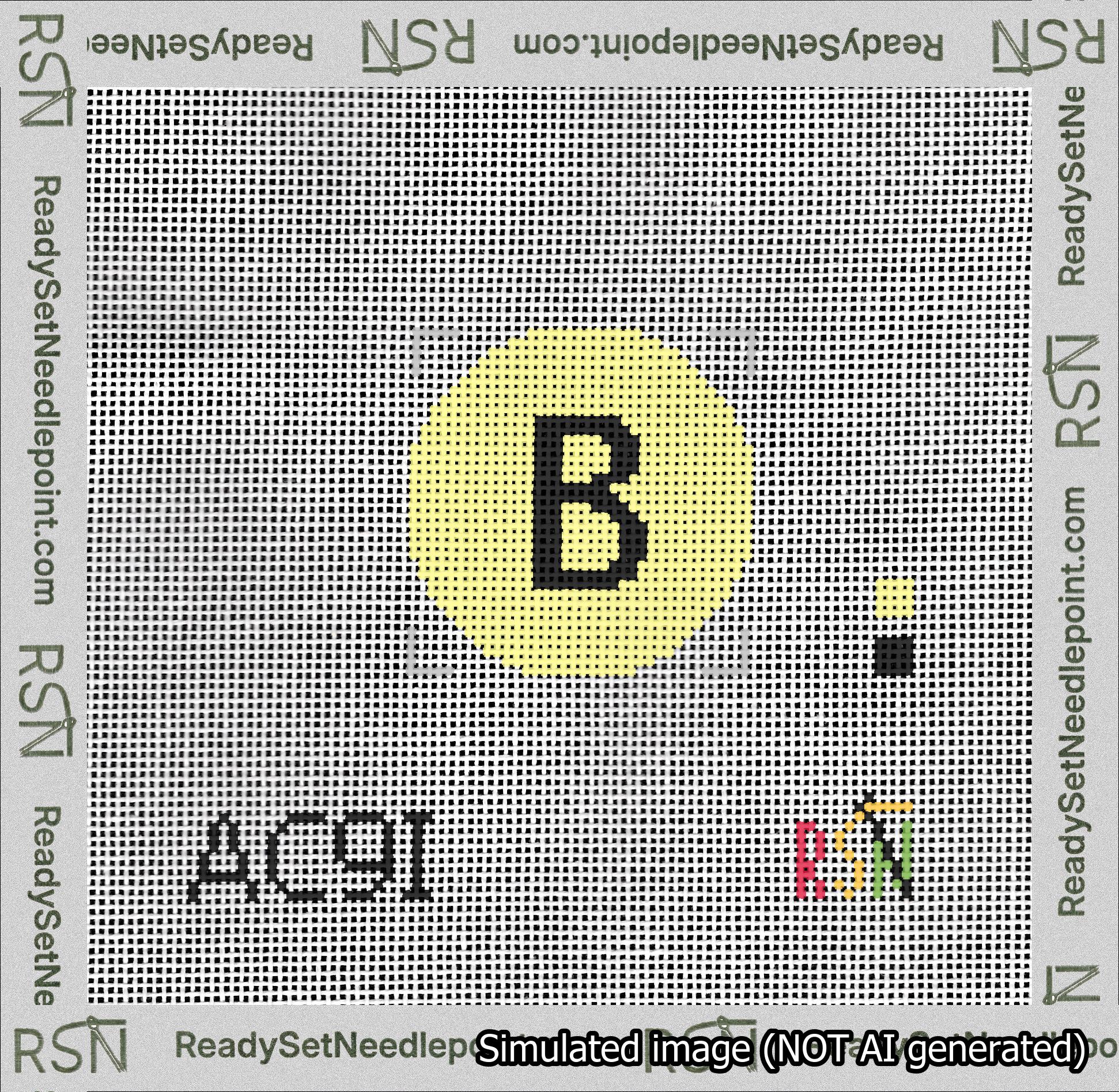 Circle Initial B Needlepoint Canvas Design