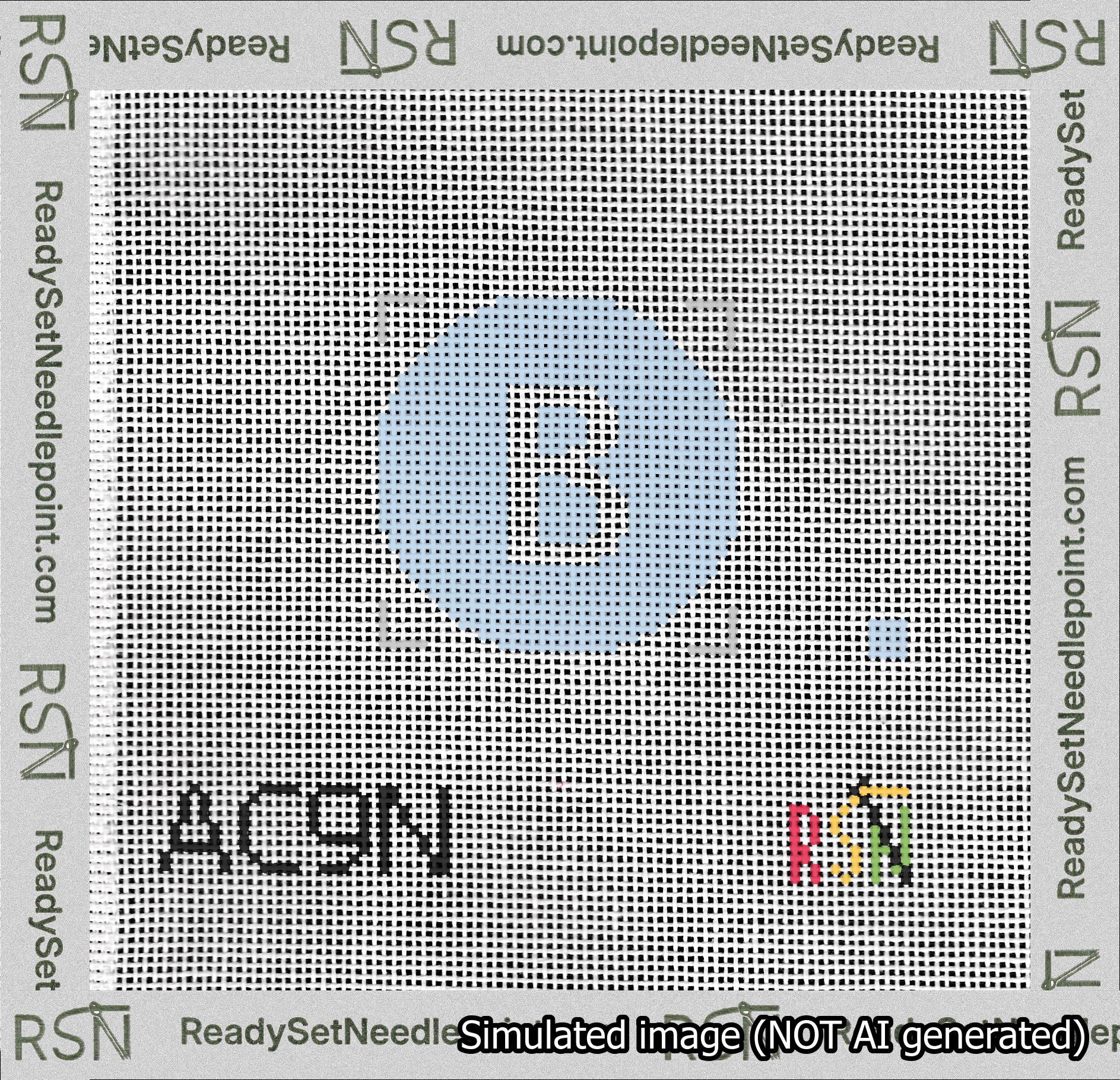 Circle Initial B Needlepoint Canvas Design