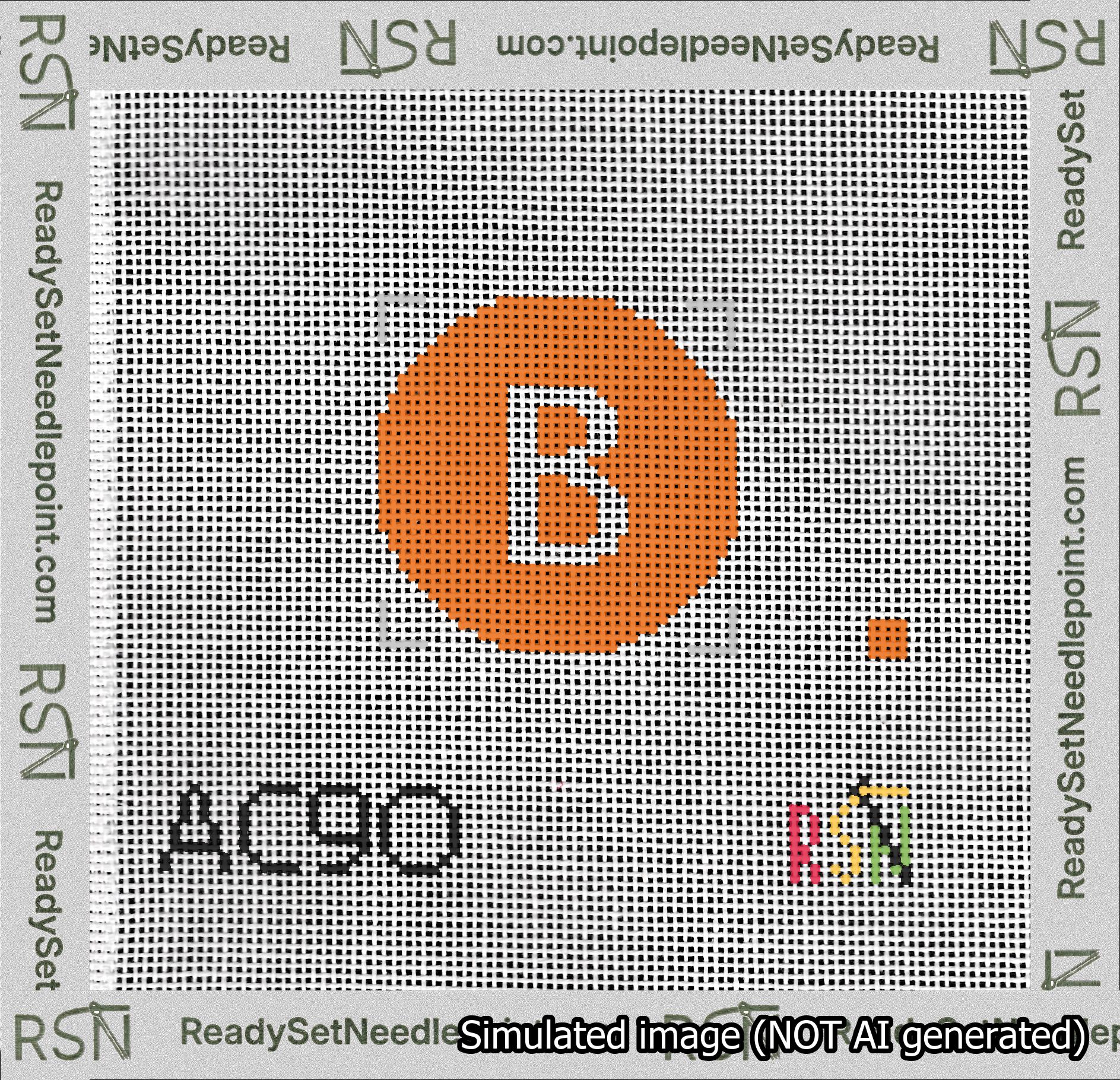 Circle Initial B Needlepoint Canvas Design