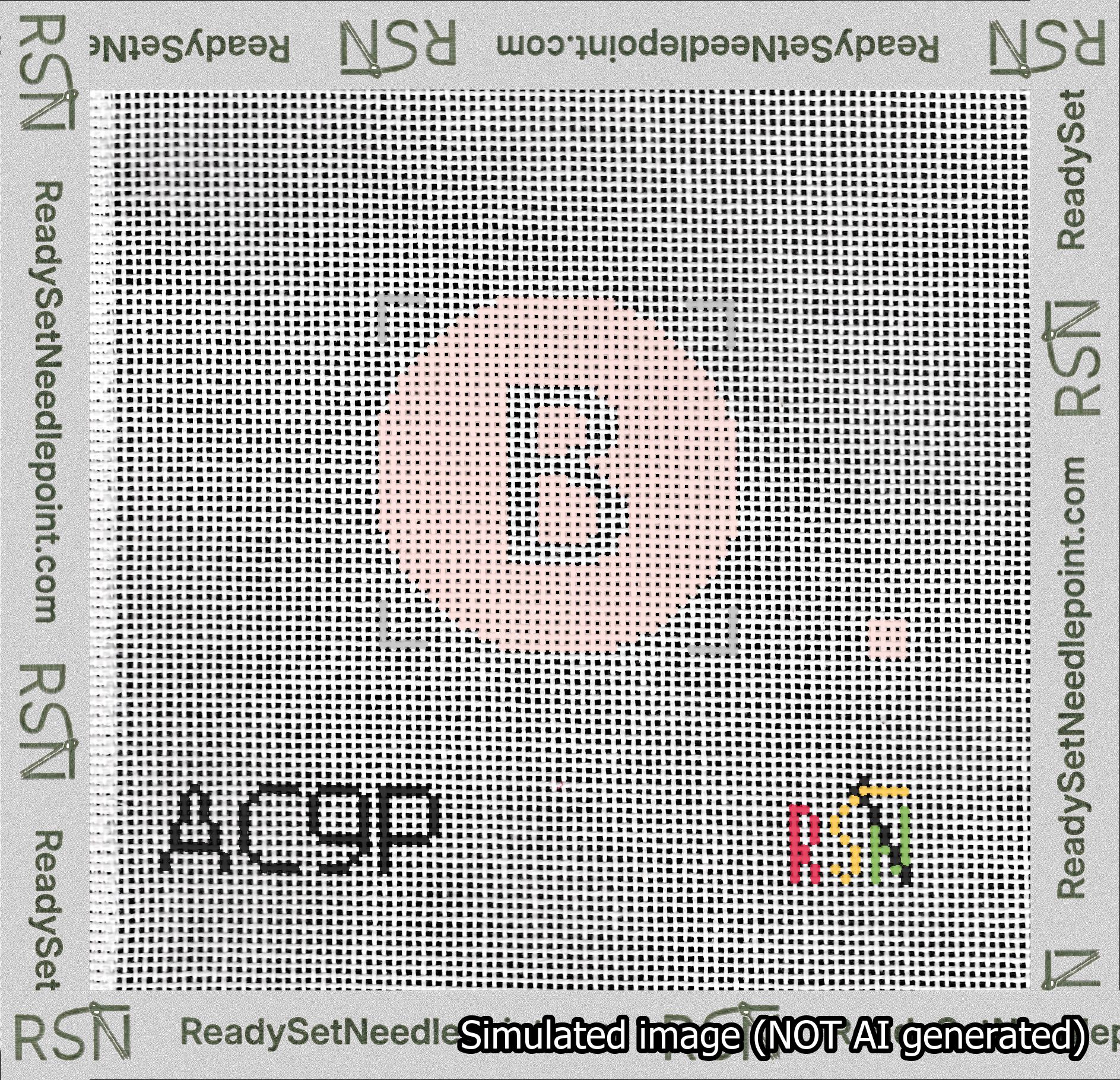 Circle Initial B Needlepoint Canvas Design