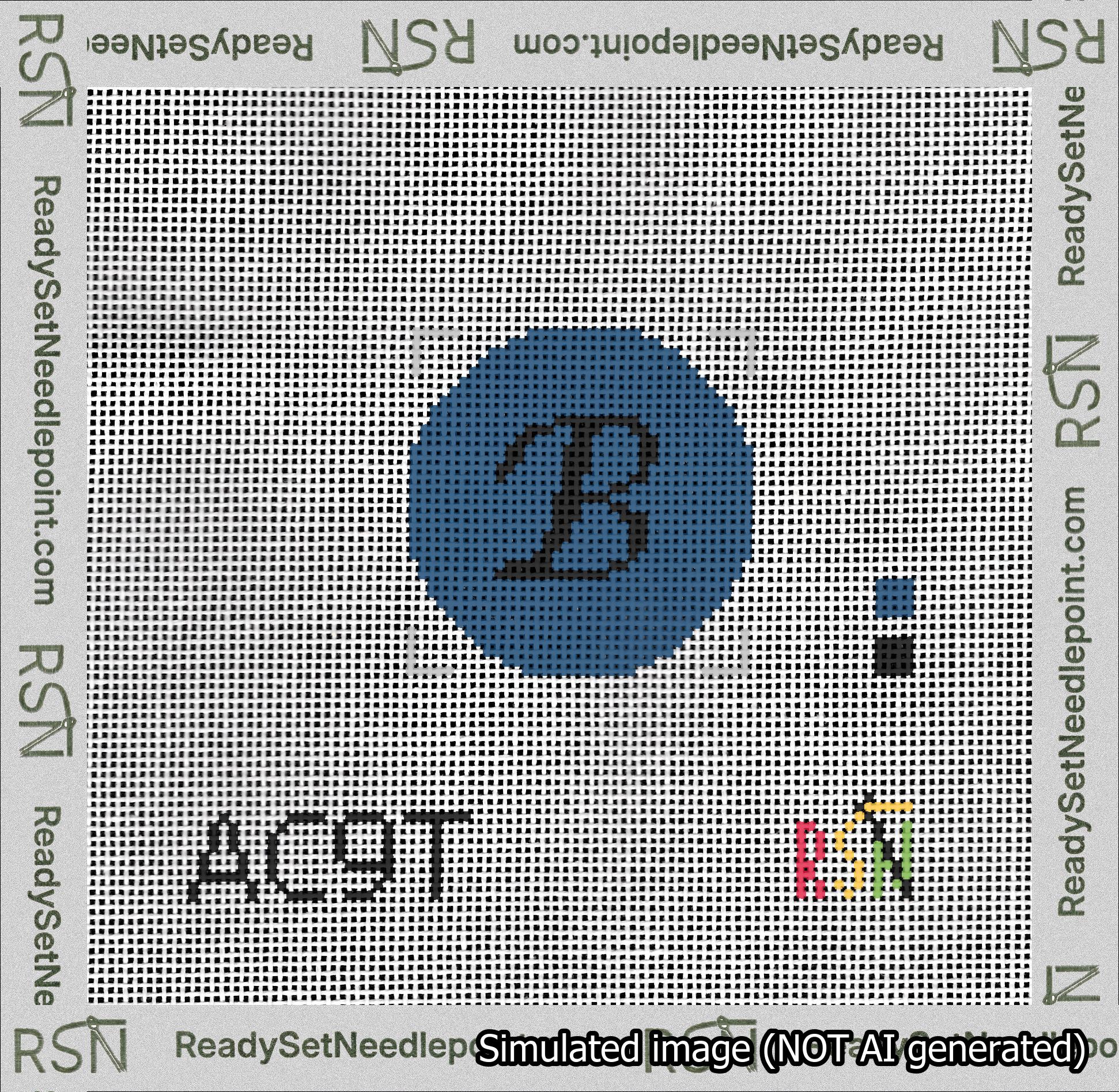 Circle Initial B Needlepoint Canvas Design