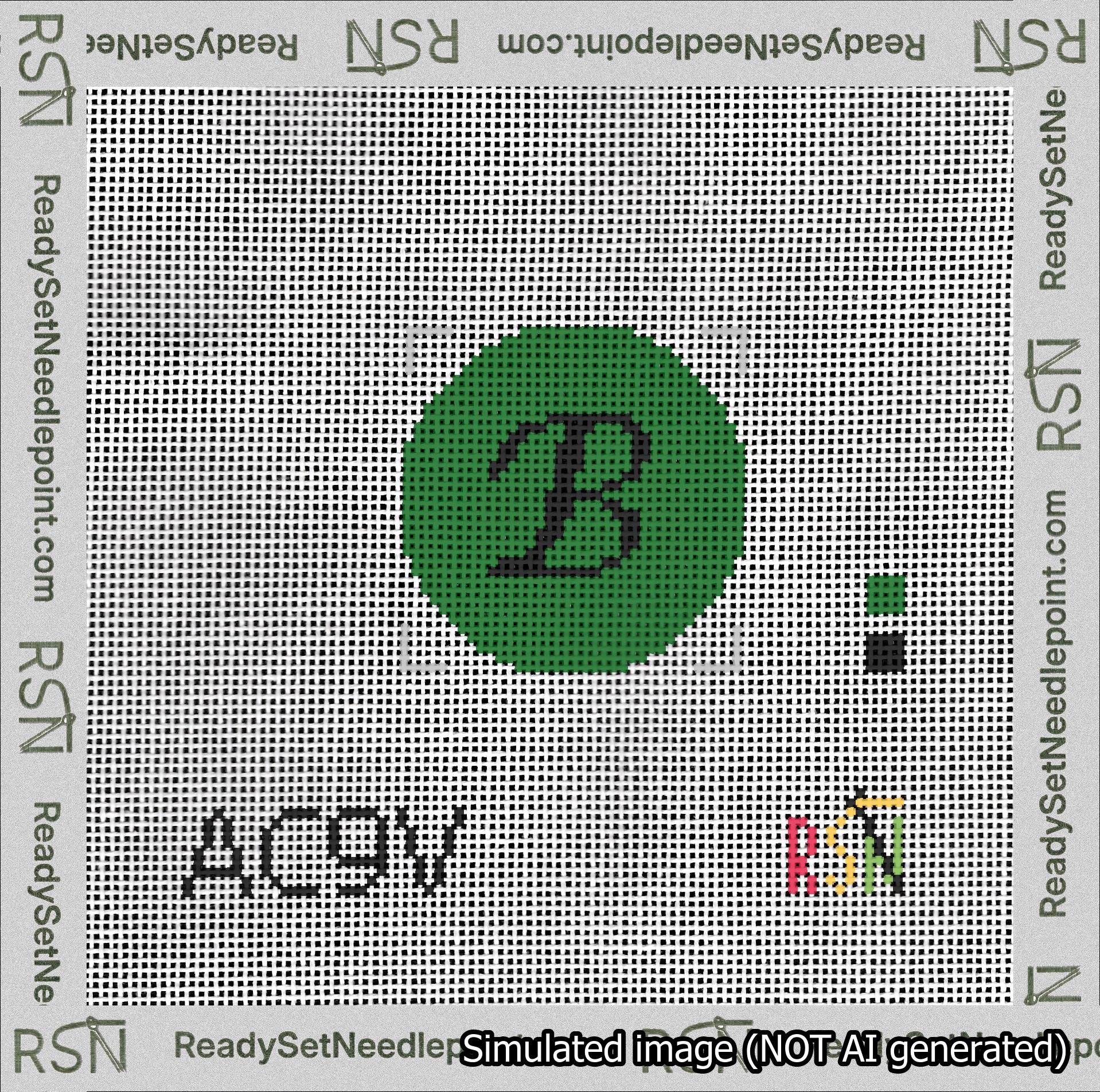 Circle Initial B Needlepoint Canvas Design