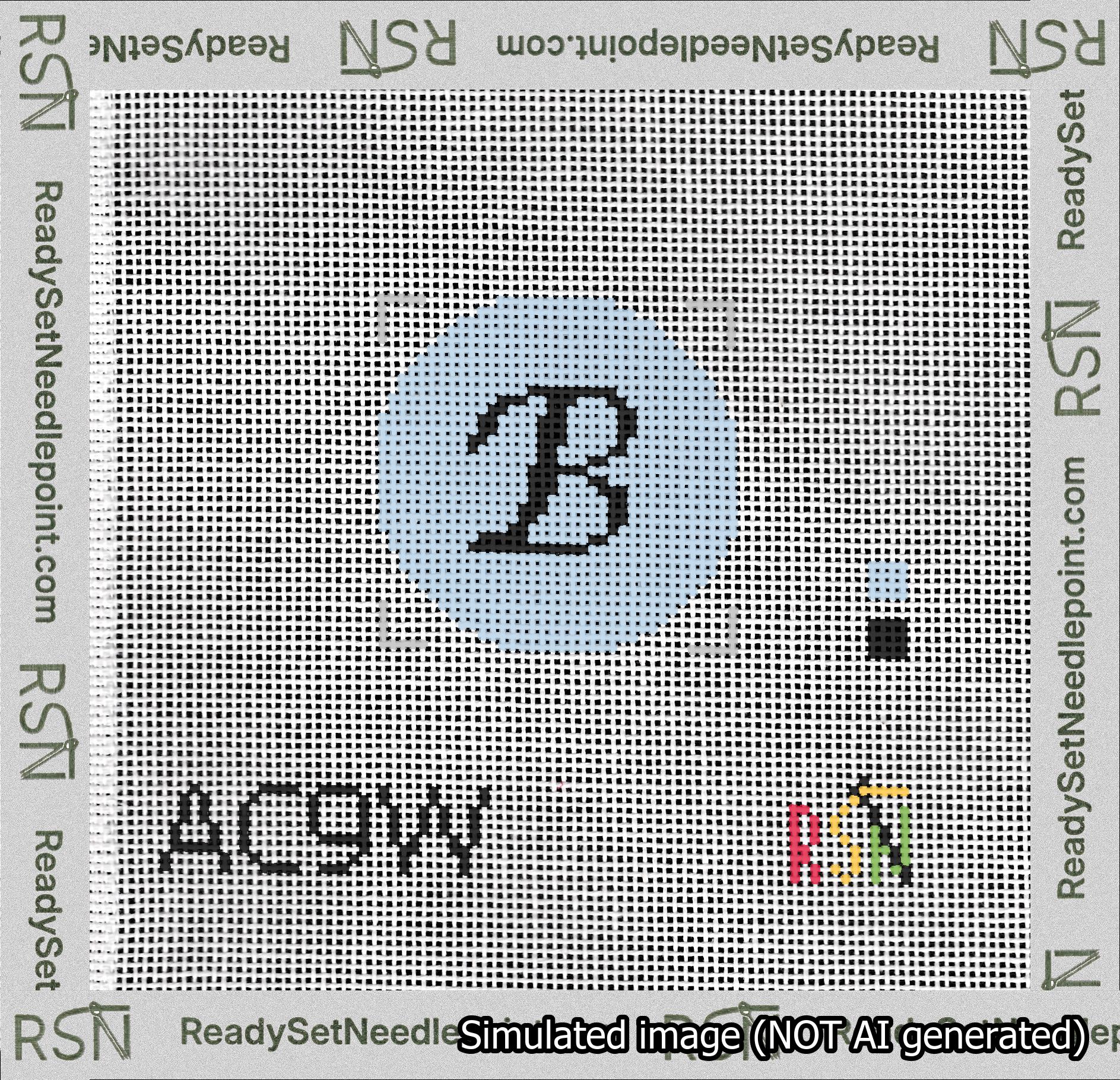 Circle Initial B Needlepoint Canvas Design