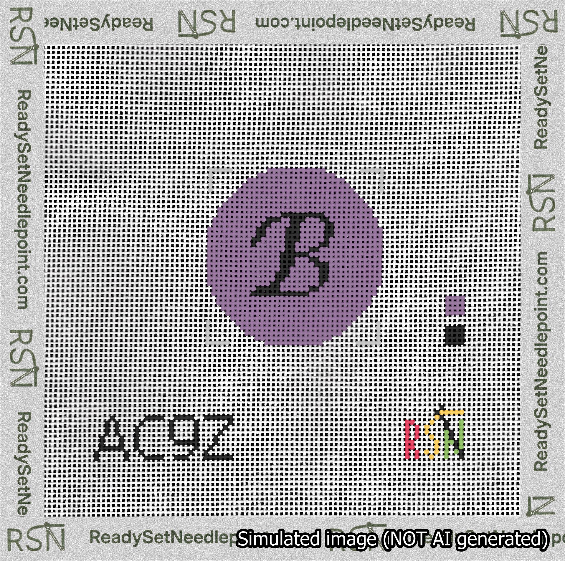 Circle Initial B Needlepoint Canvas Design
