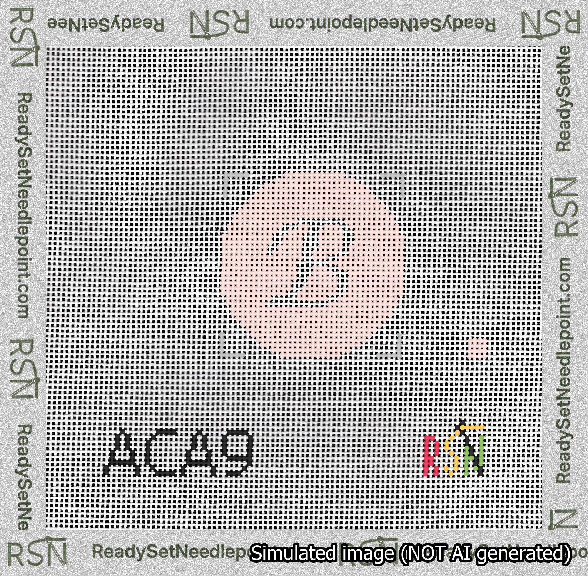 Circle Initial B Needlepoint Canvas Design