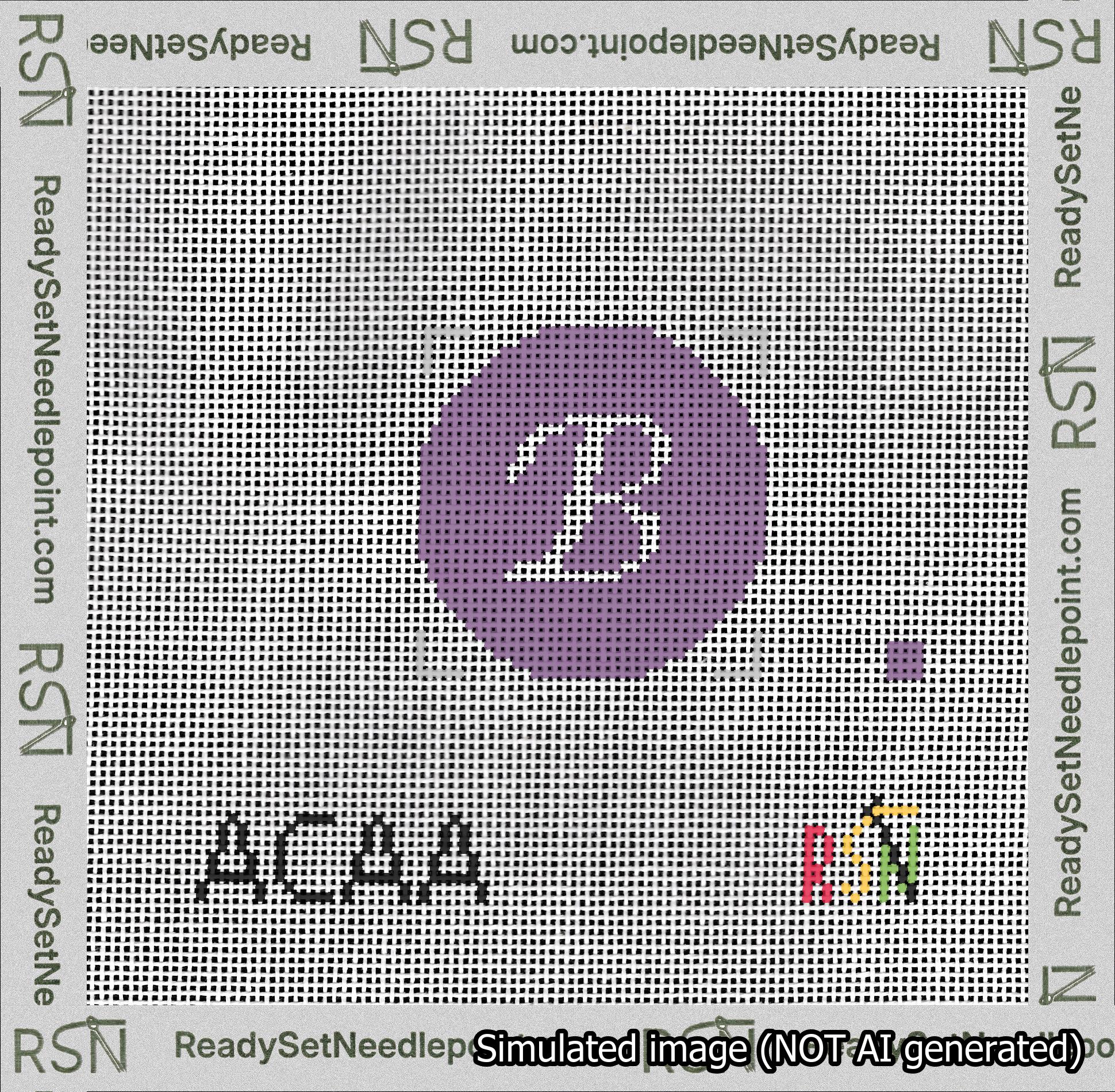 Circle Initial B Needlepoint Canvas Design