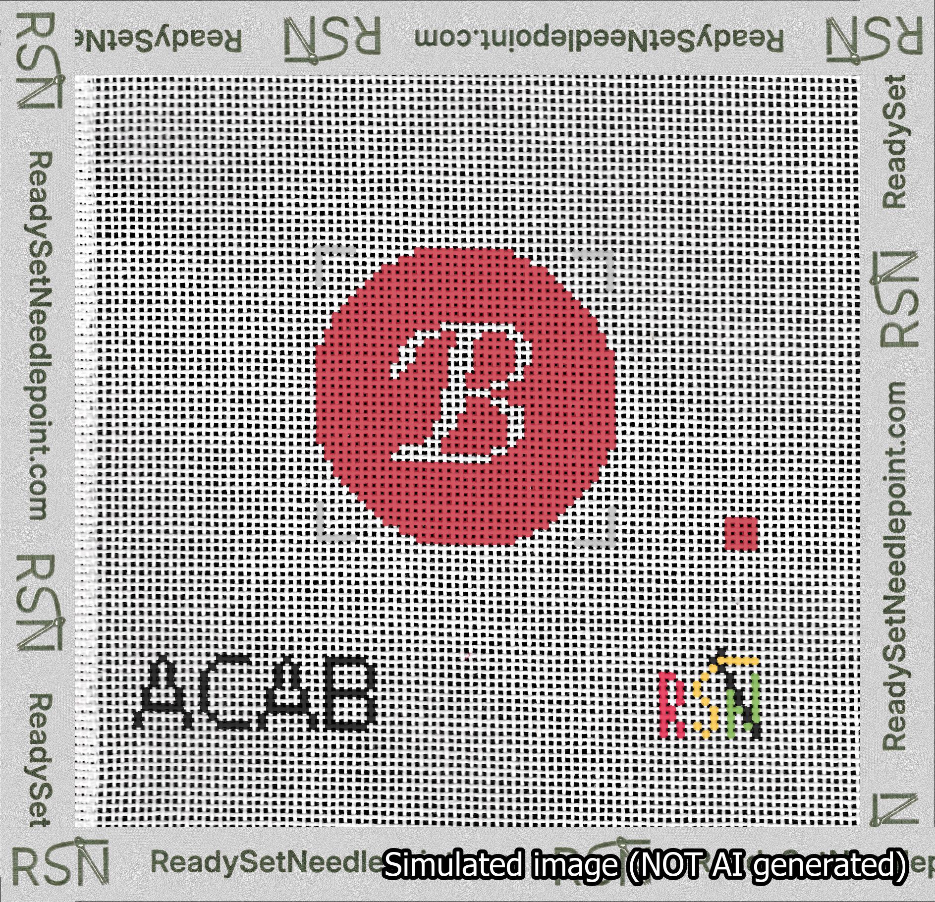 Circle Initial B Needlepoint Canvas Design