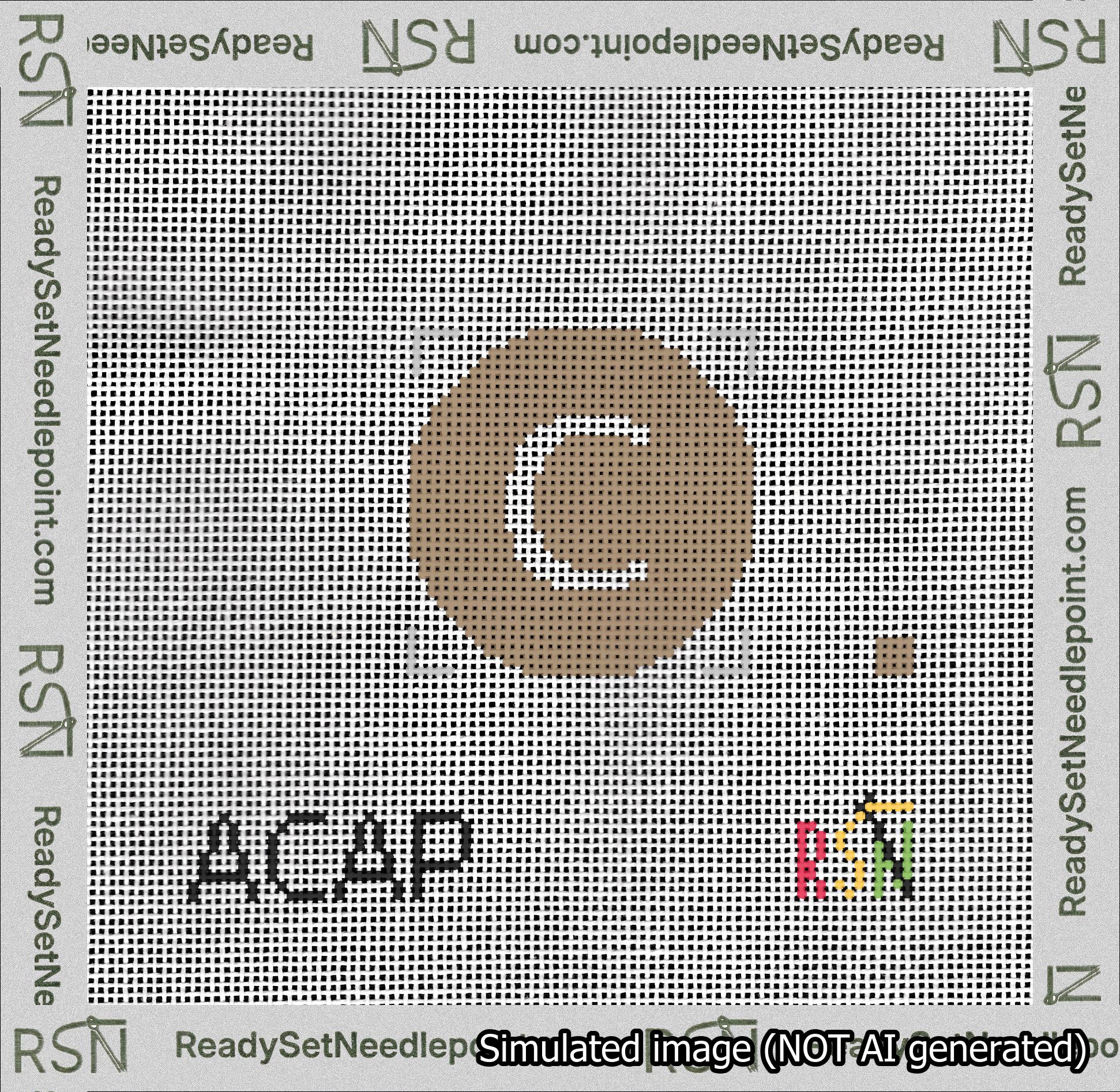 Circle Initial C Needlepoint Canvas Design