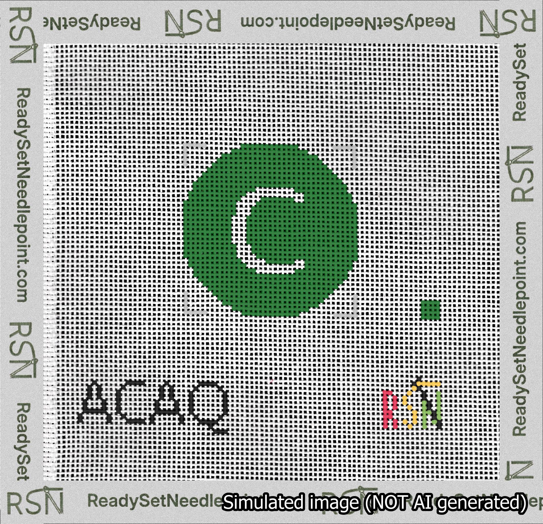 Circle Initial C Needlepoint Canvas Design