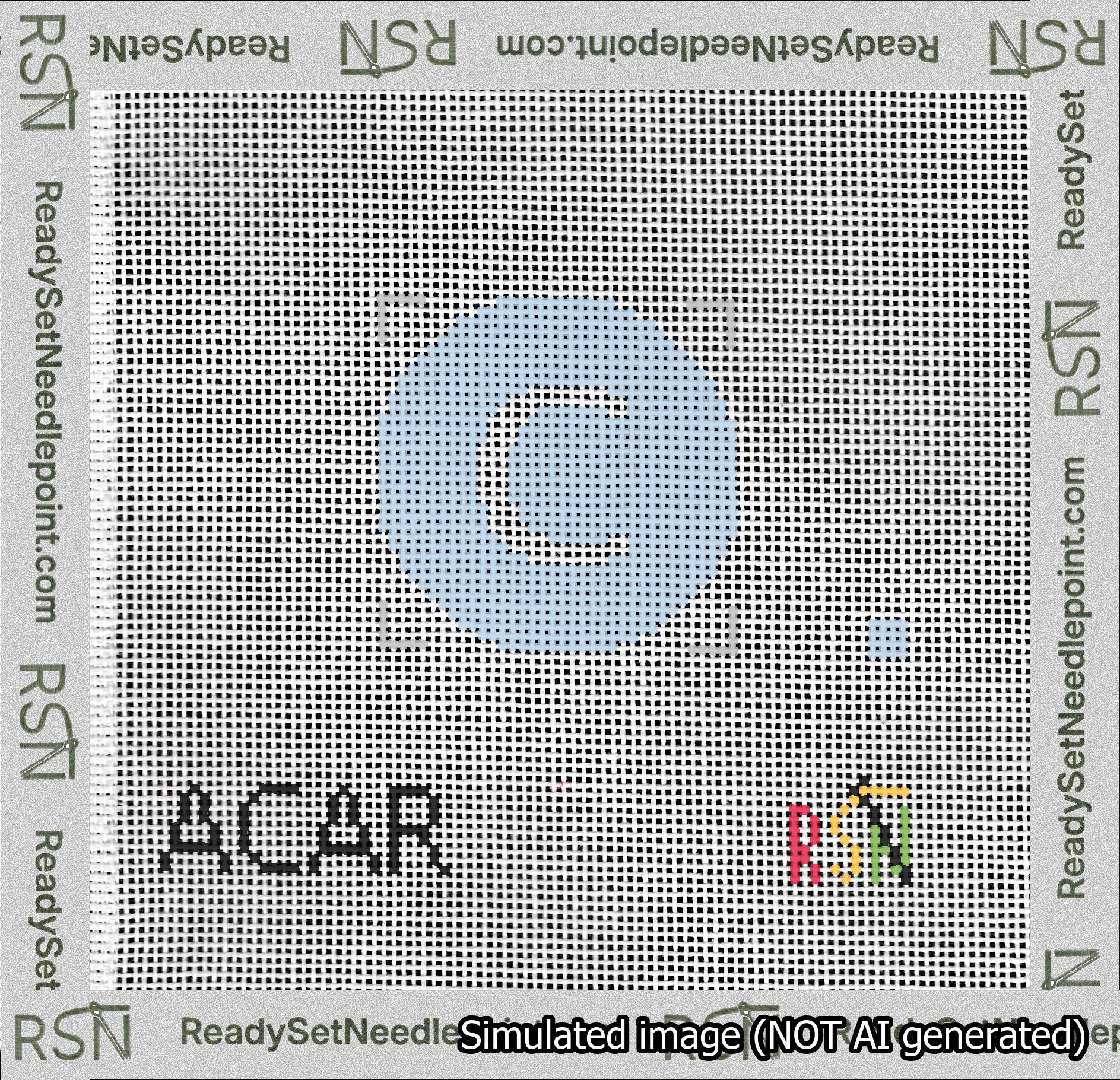 Circle Initial C Needlepoint Canvas Design