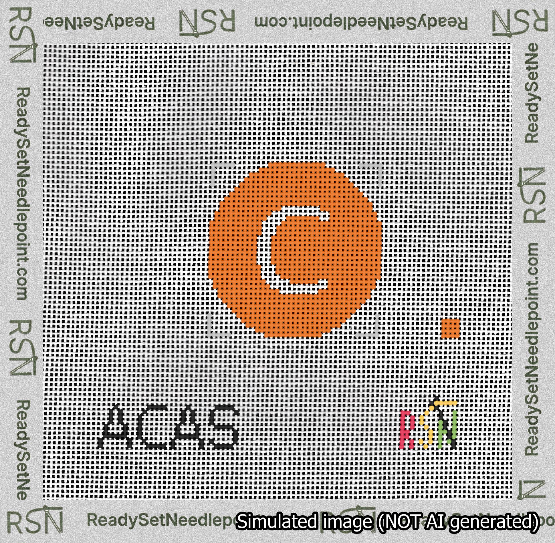 Circle Initial C Needlepoint Canvas Design
