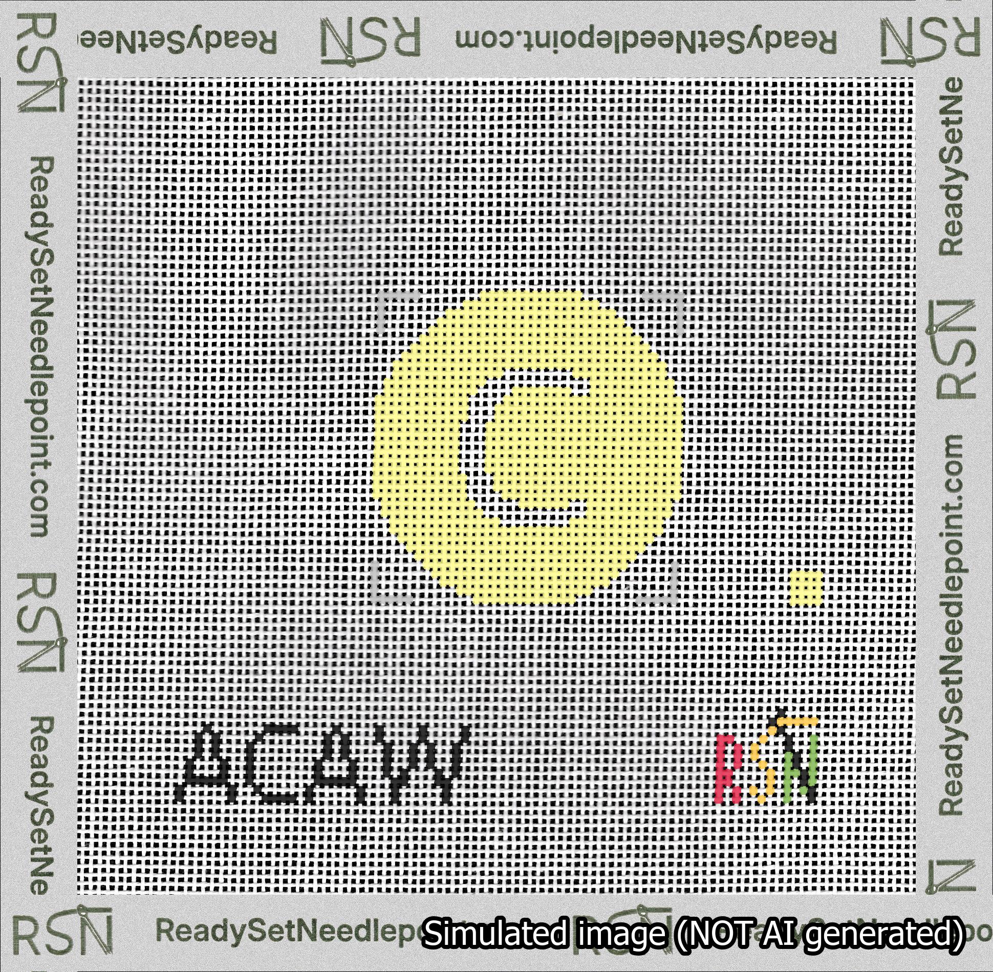 Circle Initial C Needlepoint Canvas Design