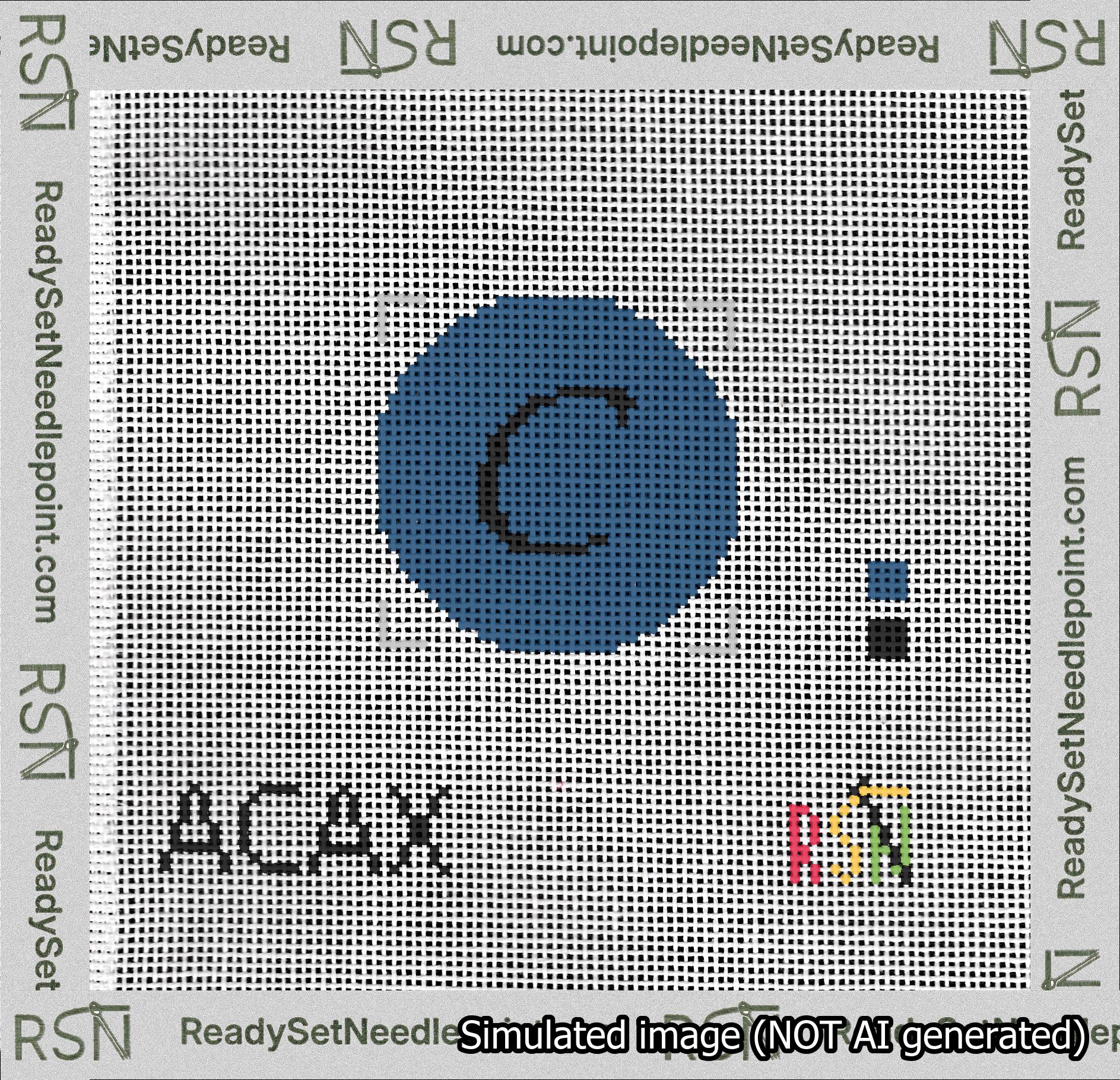 Circle Initial C Needlepoint Canvas Design