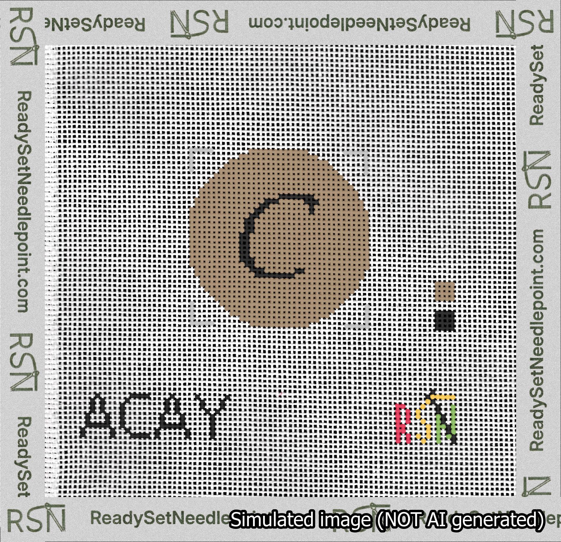 Circle Initial C Needlepoint Canvas Design