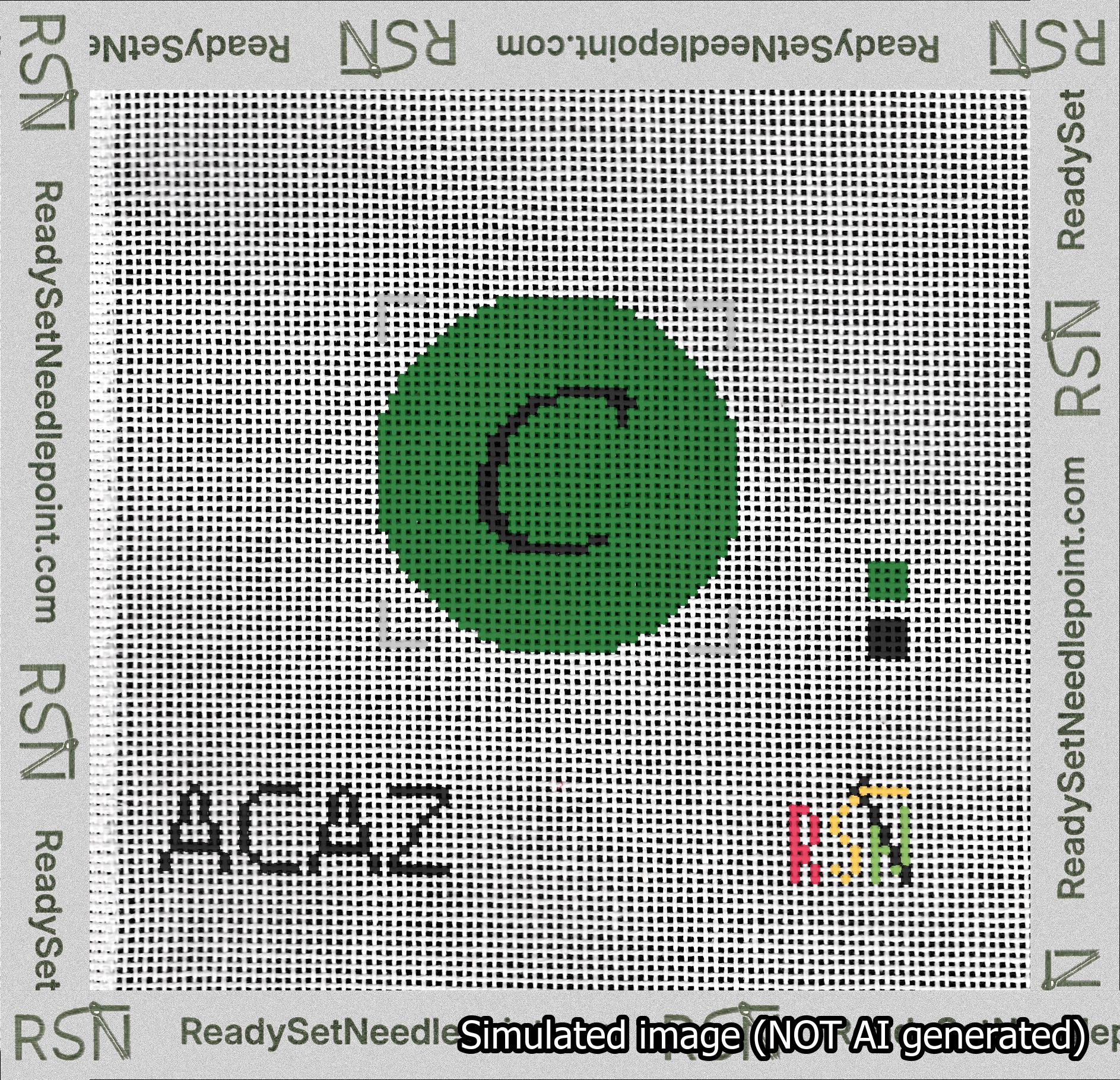 Circle Initial C Needlepoint Canvas Design