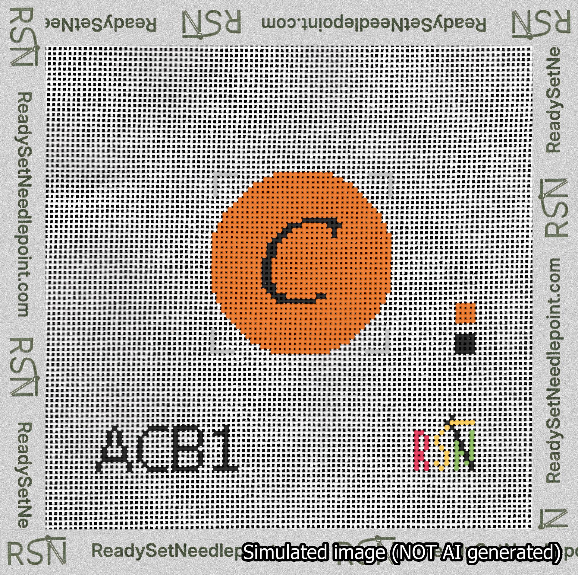 Circle Initial C Needlepoint Canvas Design