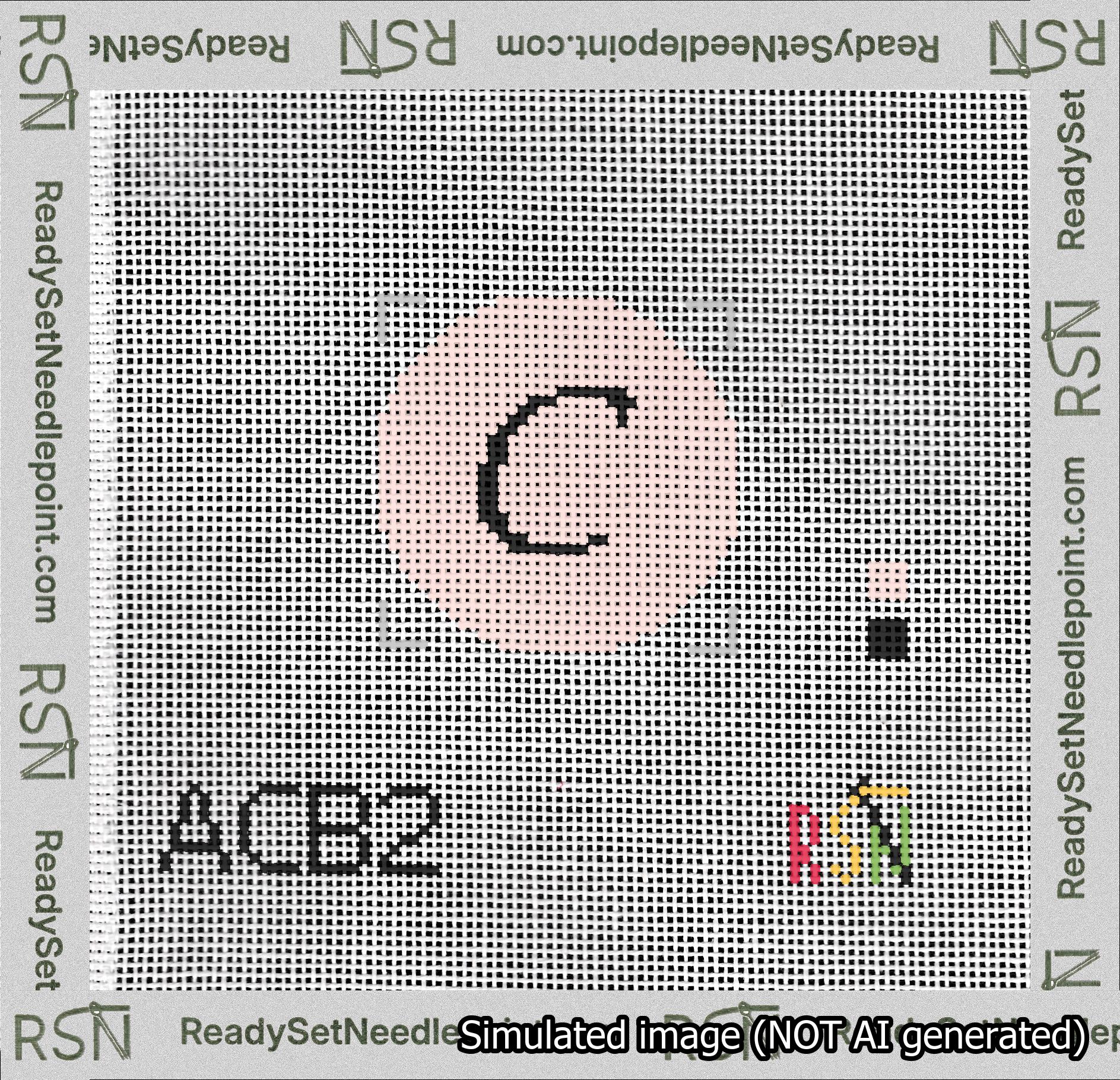 Circle Initial C Needlepoint Canvas Design