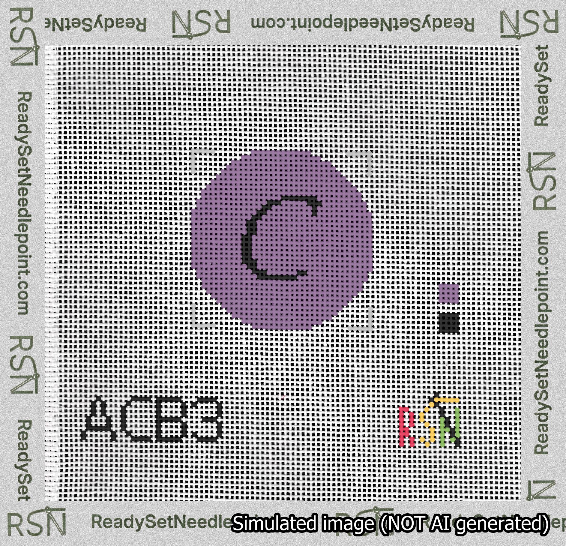 Circle Initial C Needlepoint Canvas Design