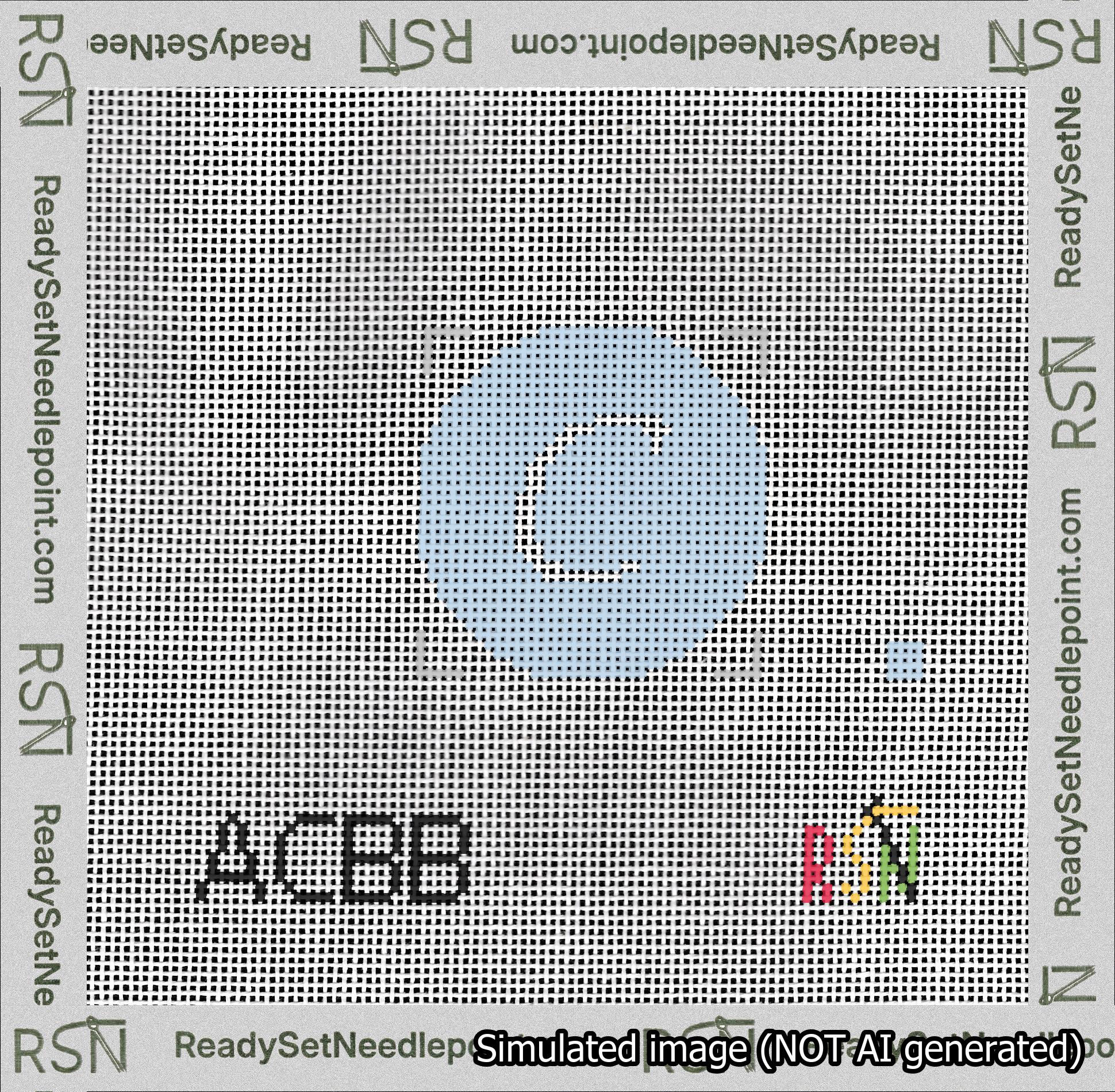 Circle Initial C Needlepoint Canvas Design