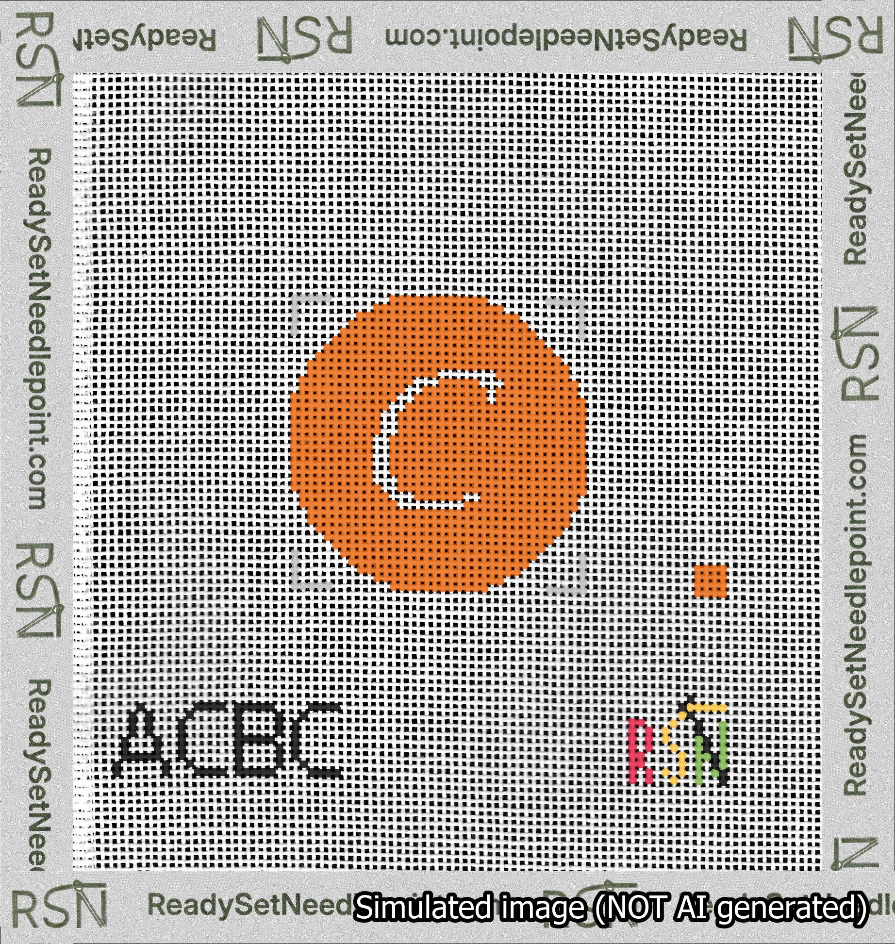 Circle Initial C Needlepoint Canvas Design