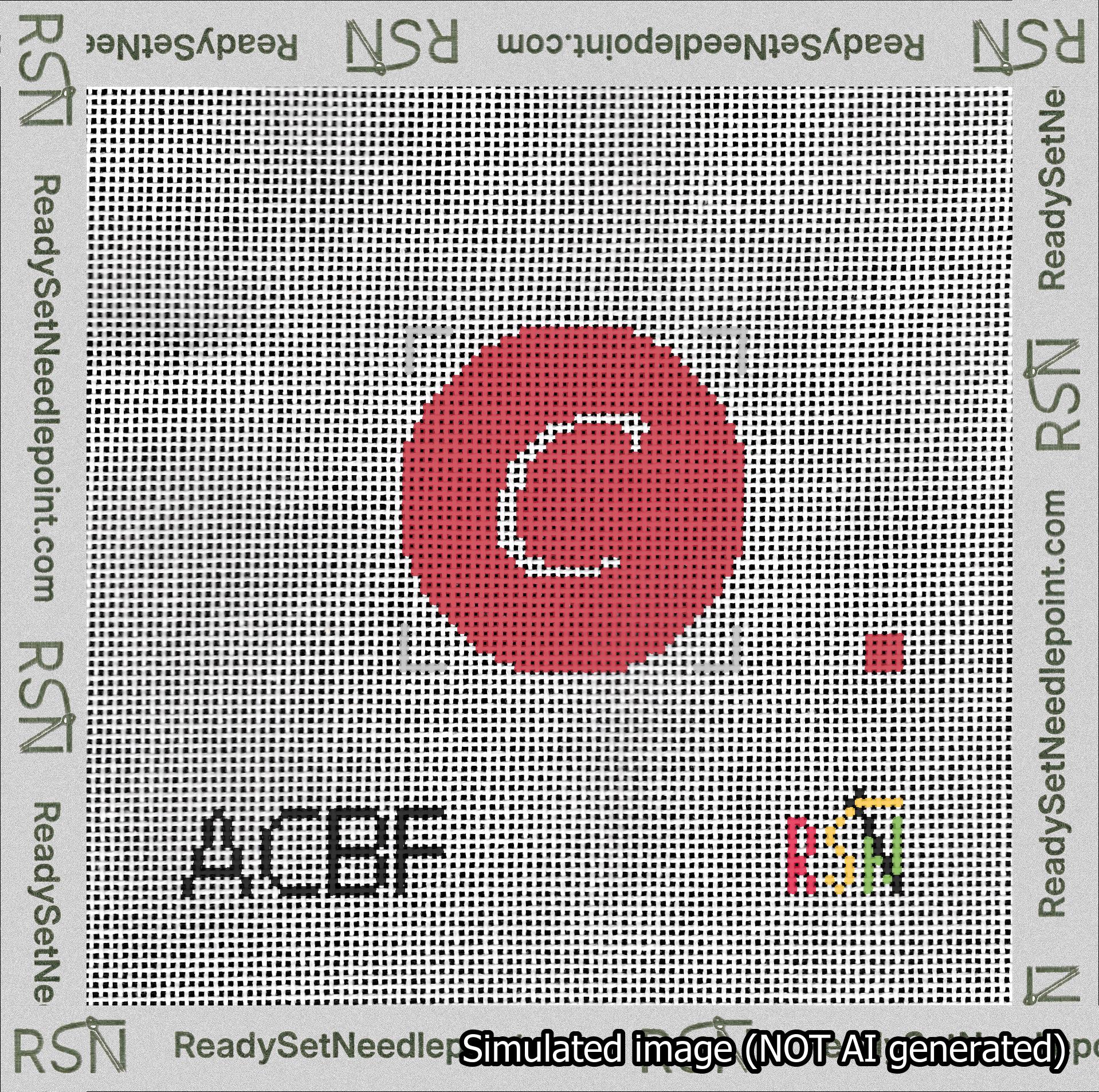 Circle Initial C Needlepoint Canvas Design