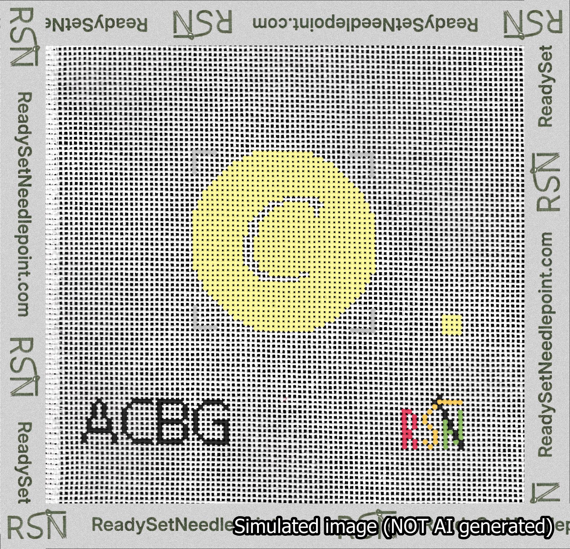 Circle Initial C Needlepoint Canvas Design