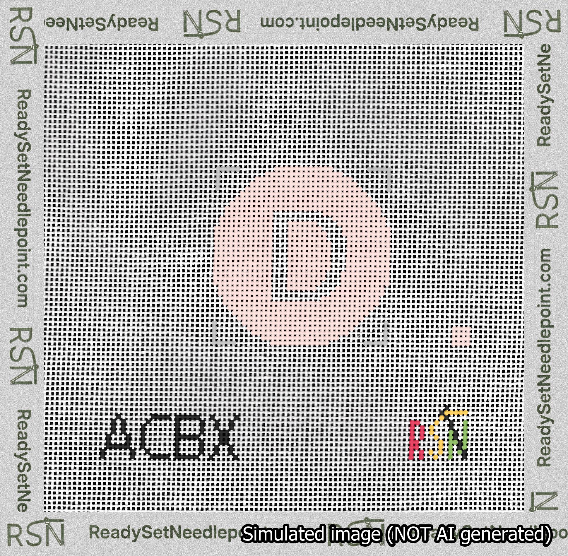 Circle Initial D Needlepoint Canvas Design