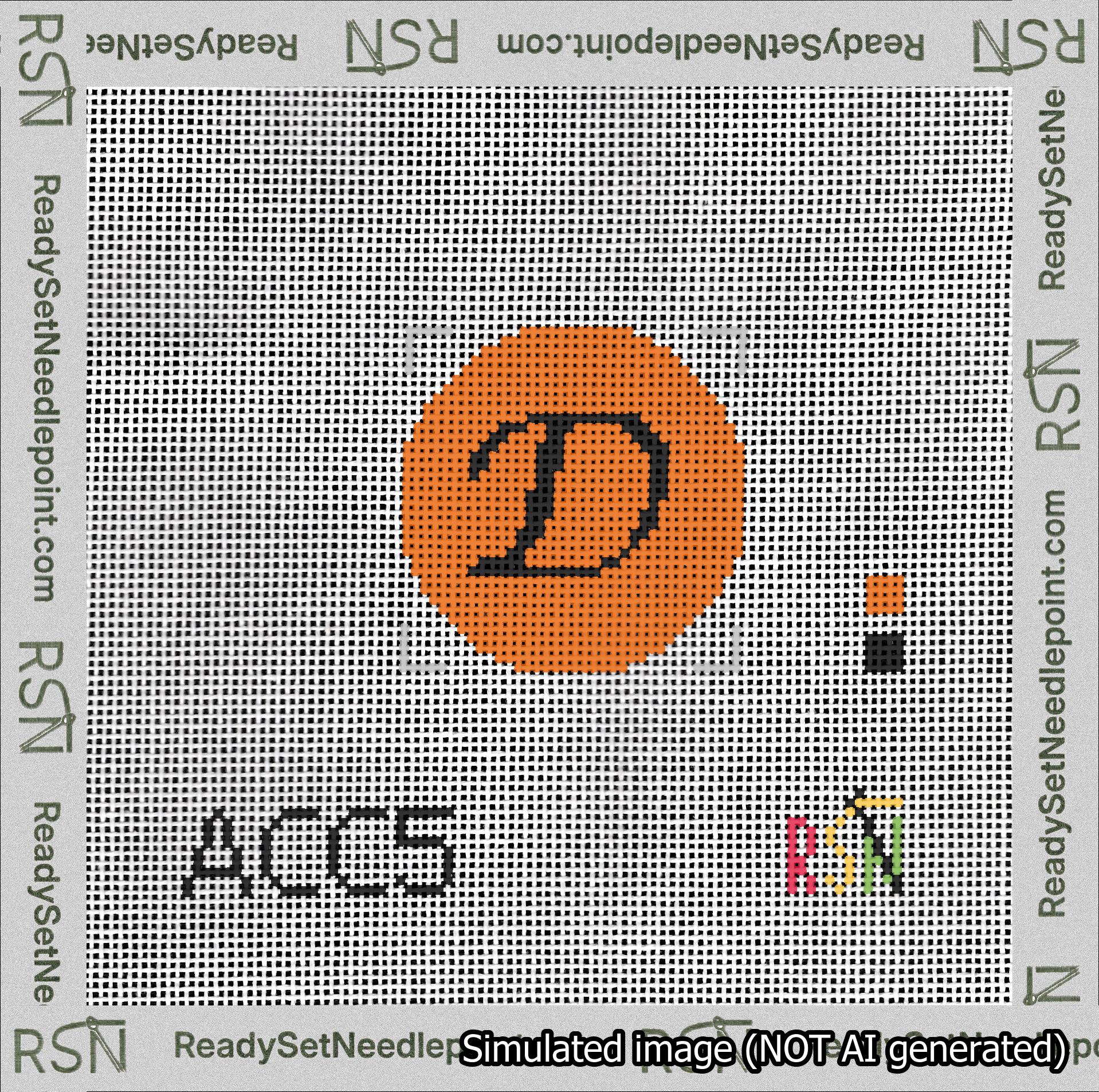 Circle Initial D Needlepoint Canvas Design