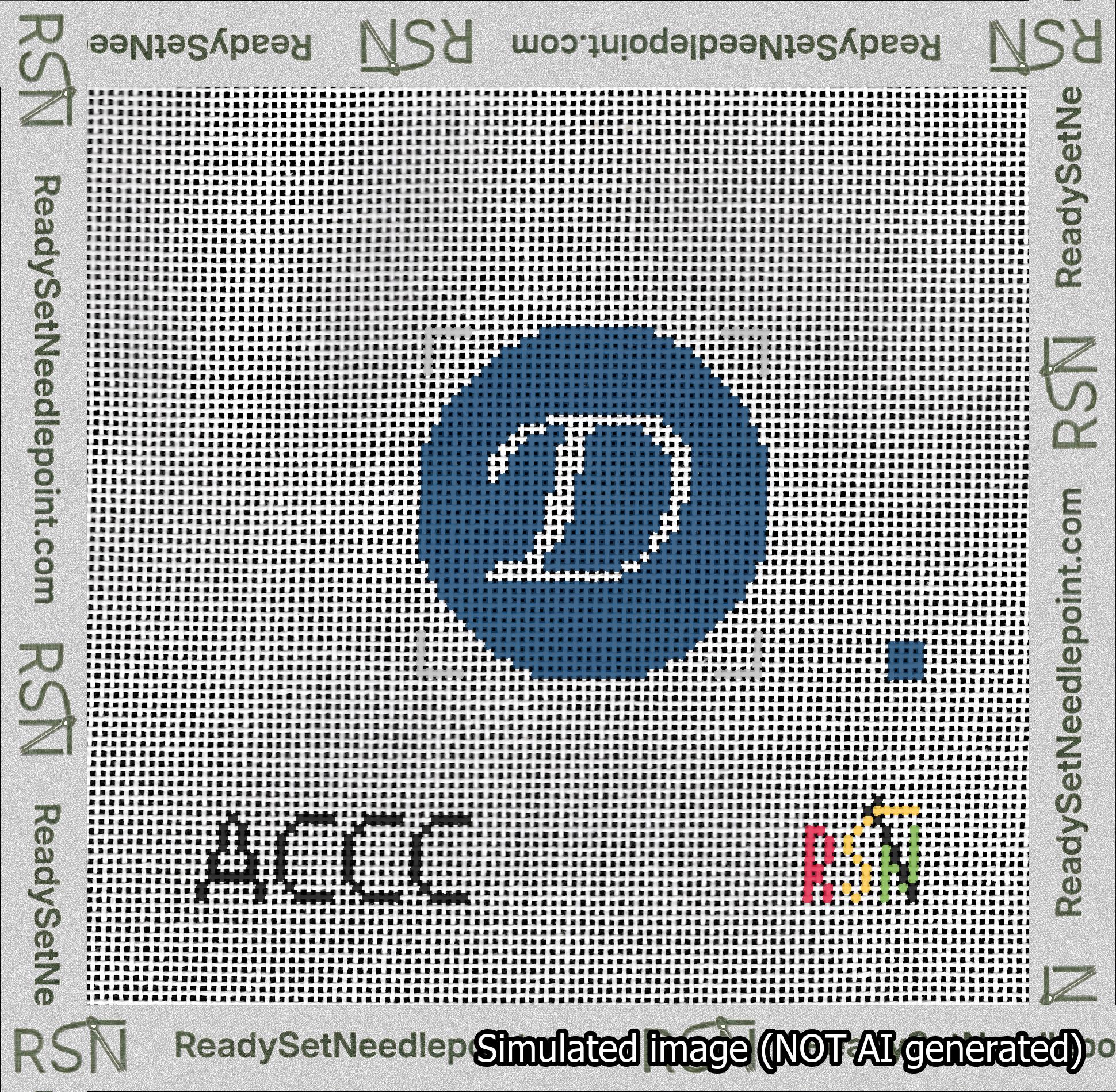 Circle Initial D Needlepoint Canvas Design