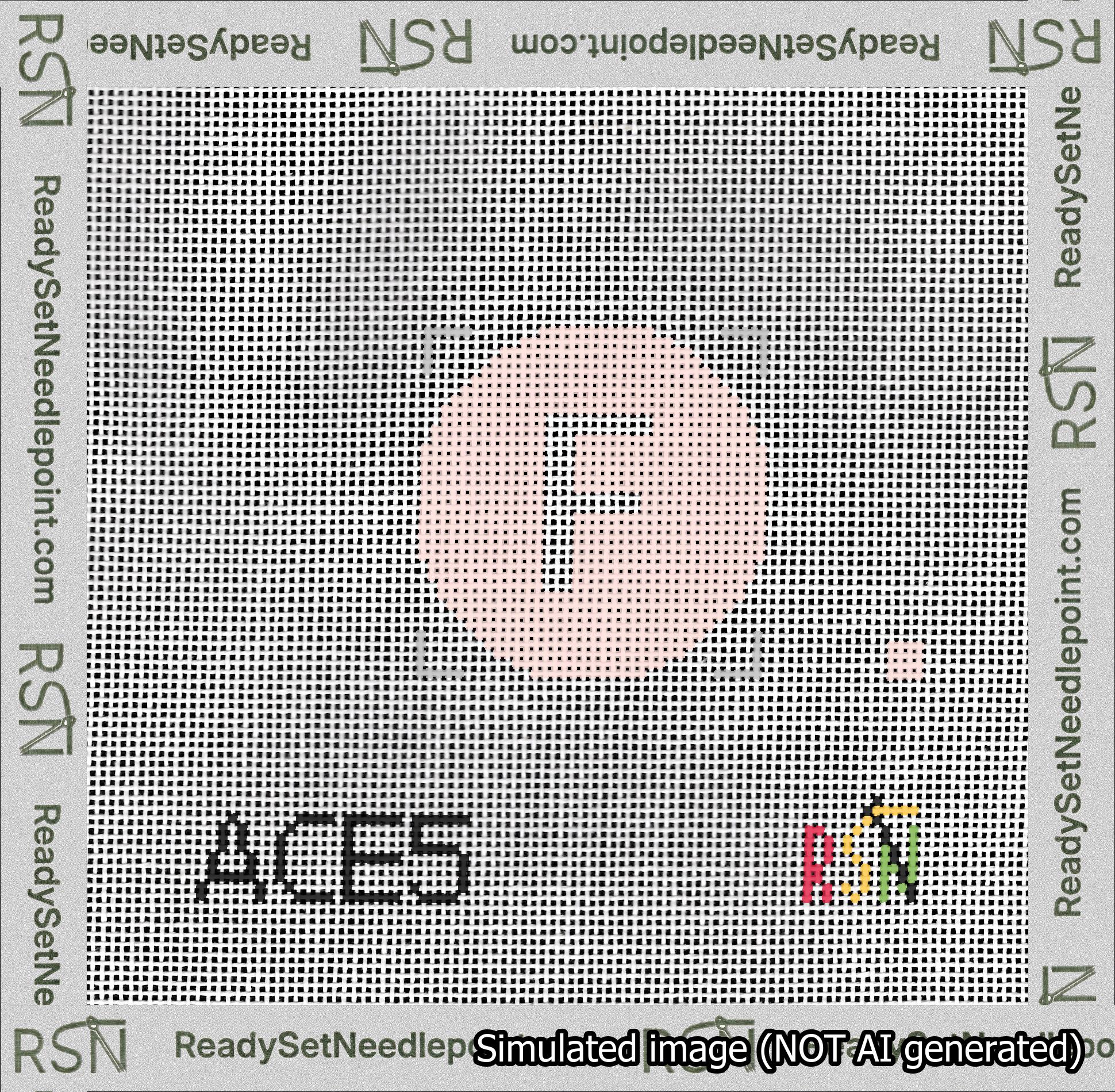 Circle Initial F Needlepoint Canvas Design