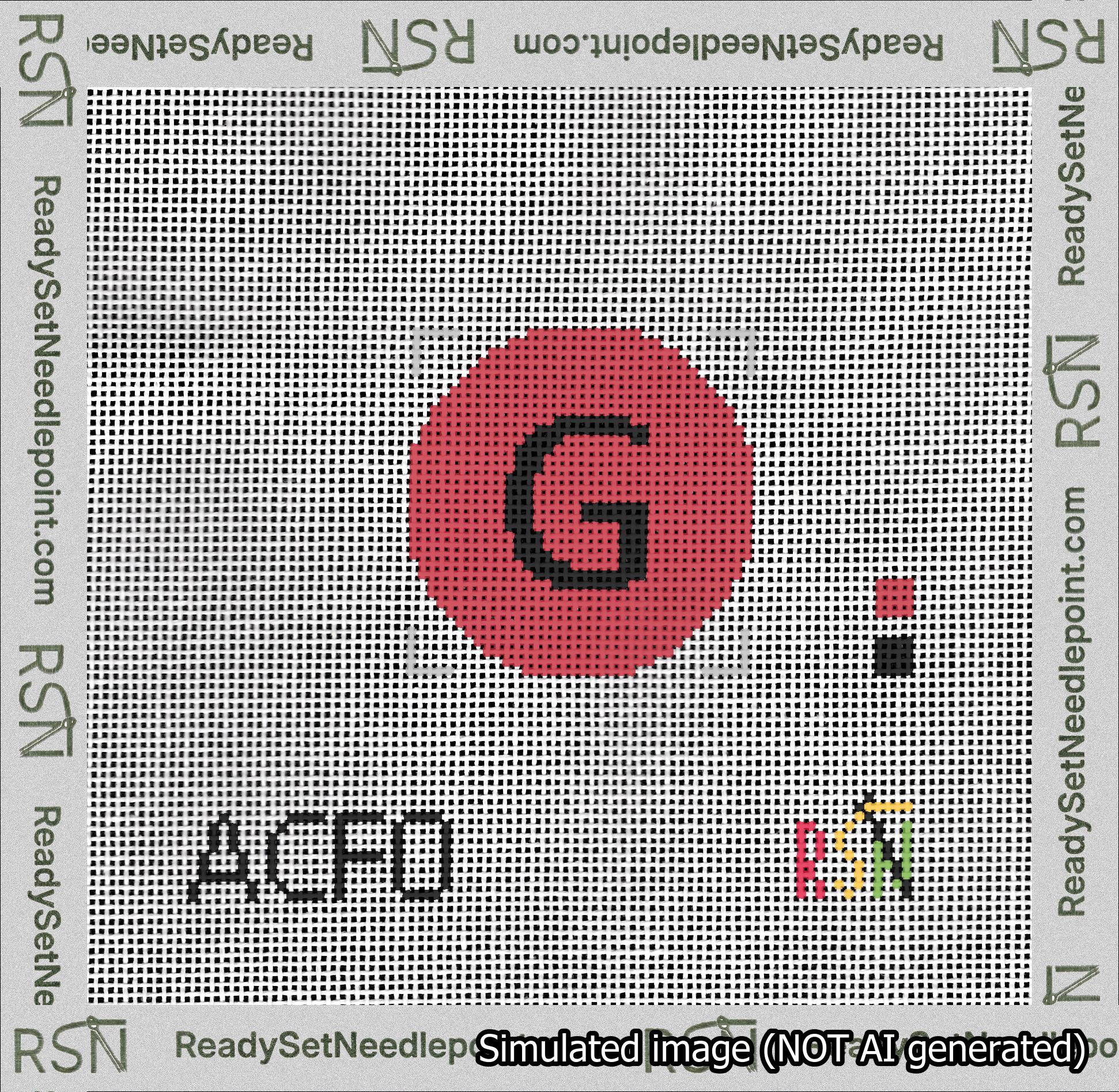Circle Initial G Needlepoint Canvas Design