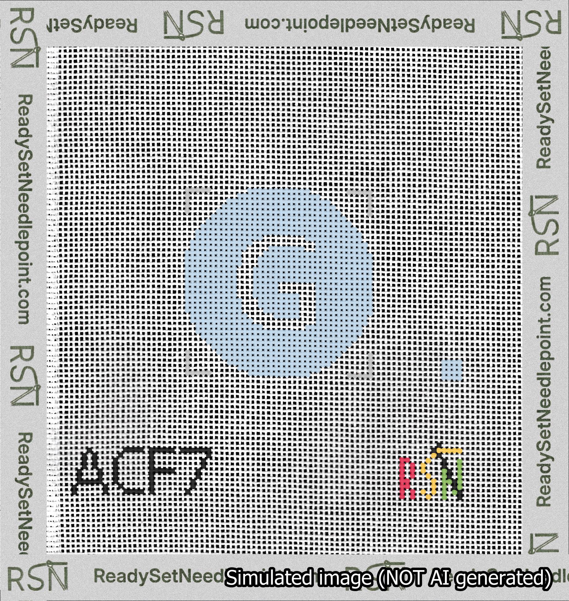 Circle Initial G Needlepoint Canvas Design