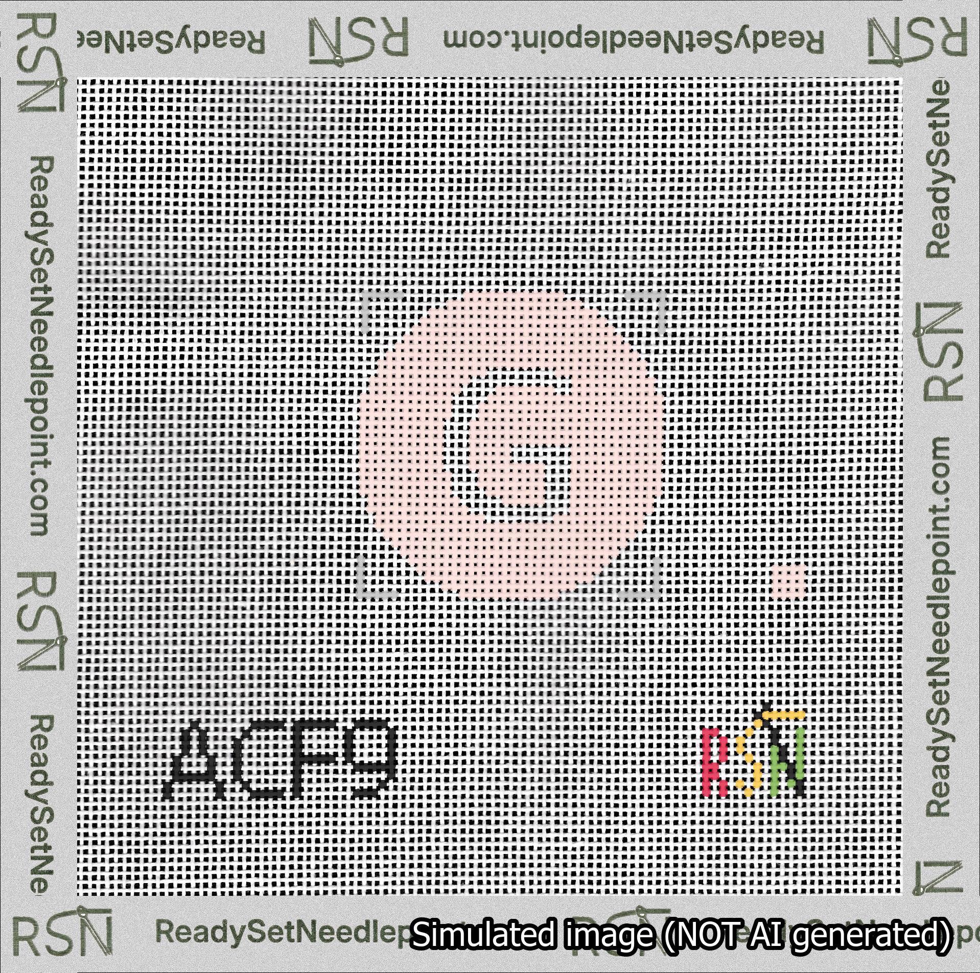 Circle Initial G Needlepoint Canvas Design
