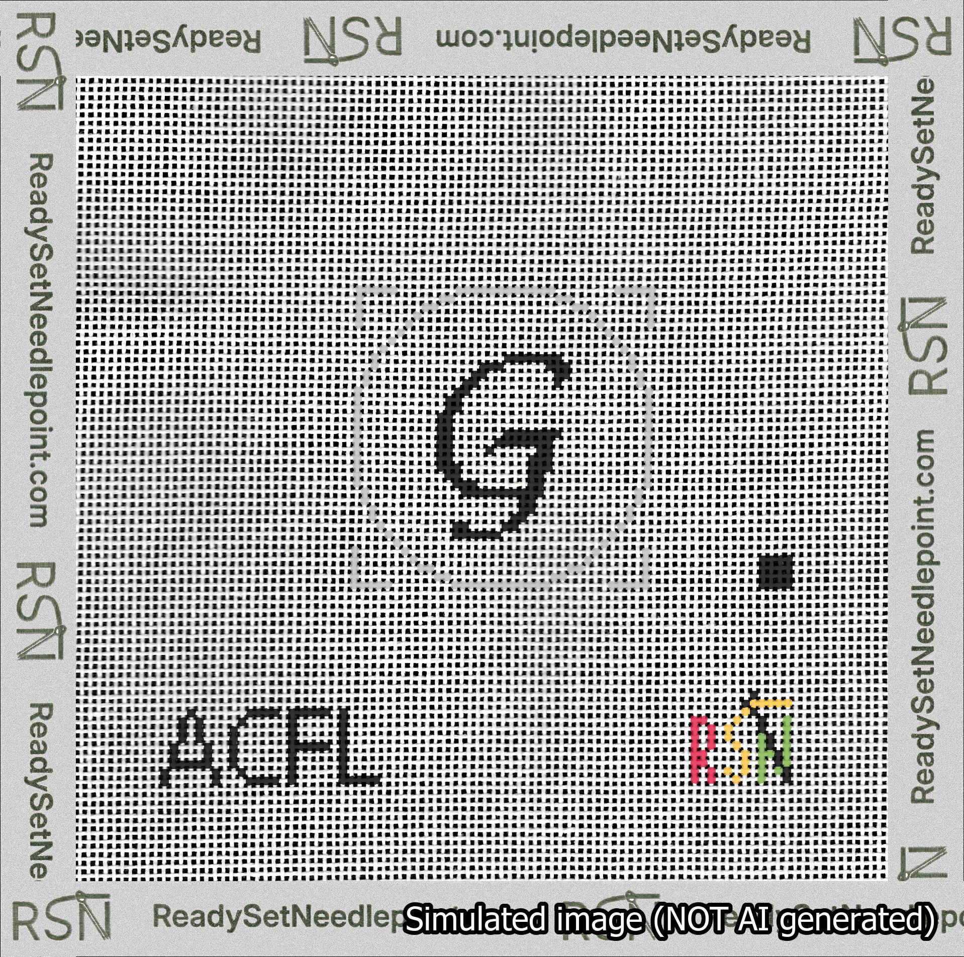 Circle Initial G Needlepoint Canvas Design