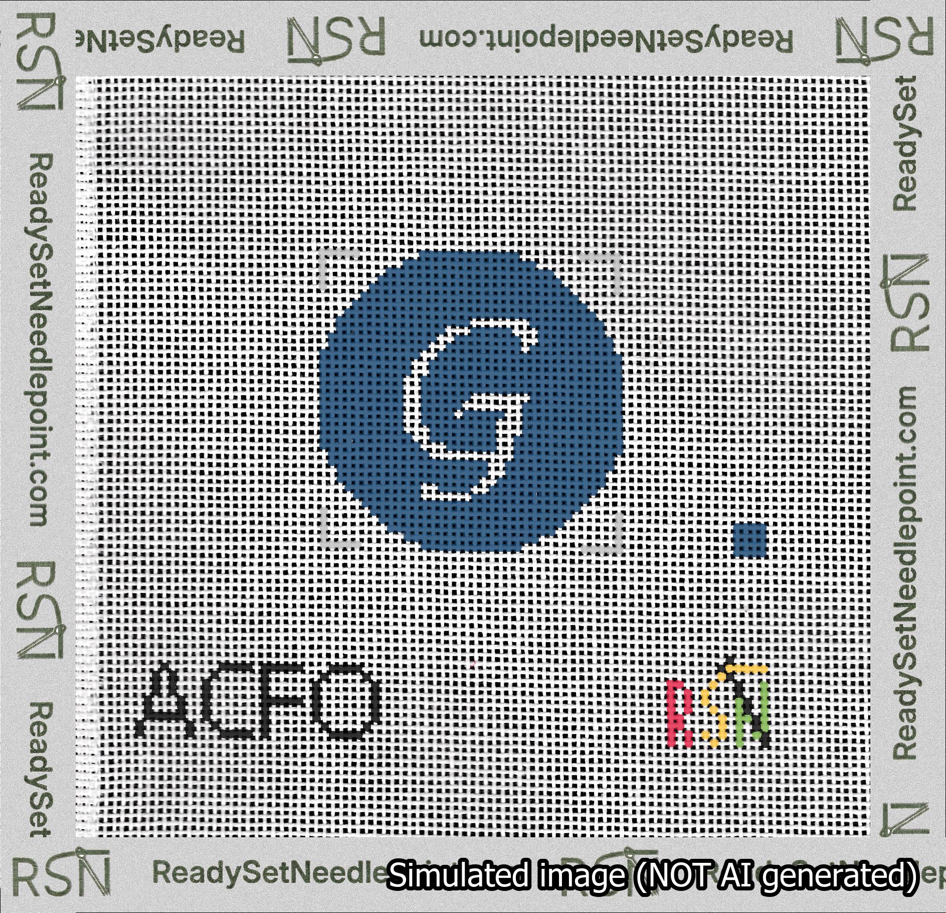 Circle Initial G Needlepoint Canvas Design