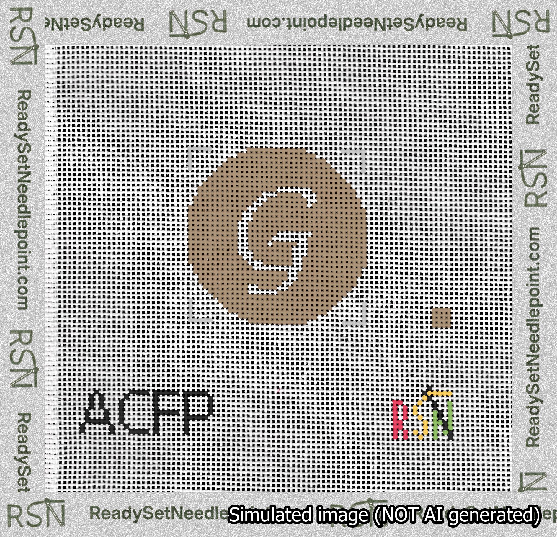 Circle Initial G Needlepoint Canvas Design