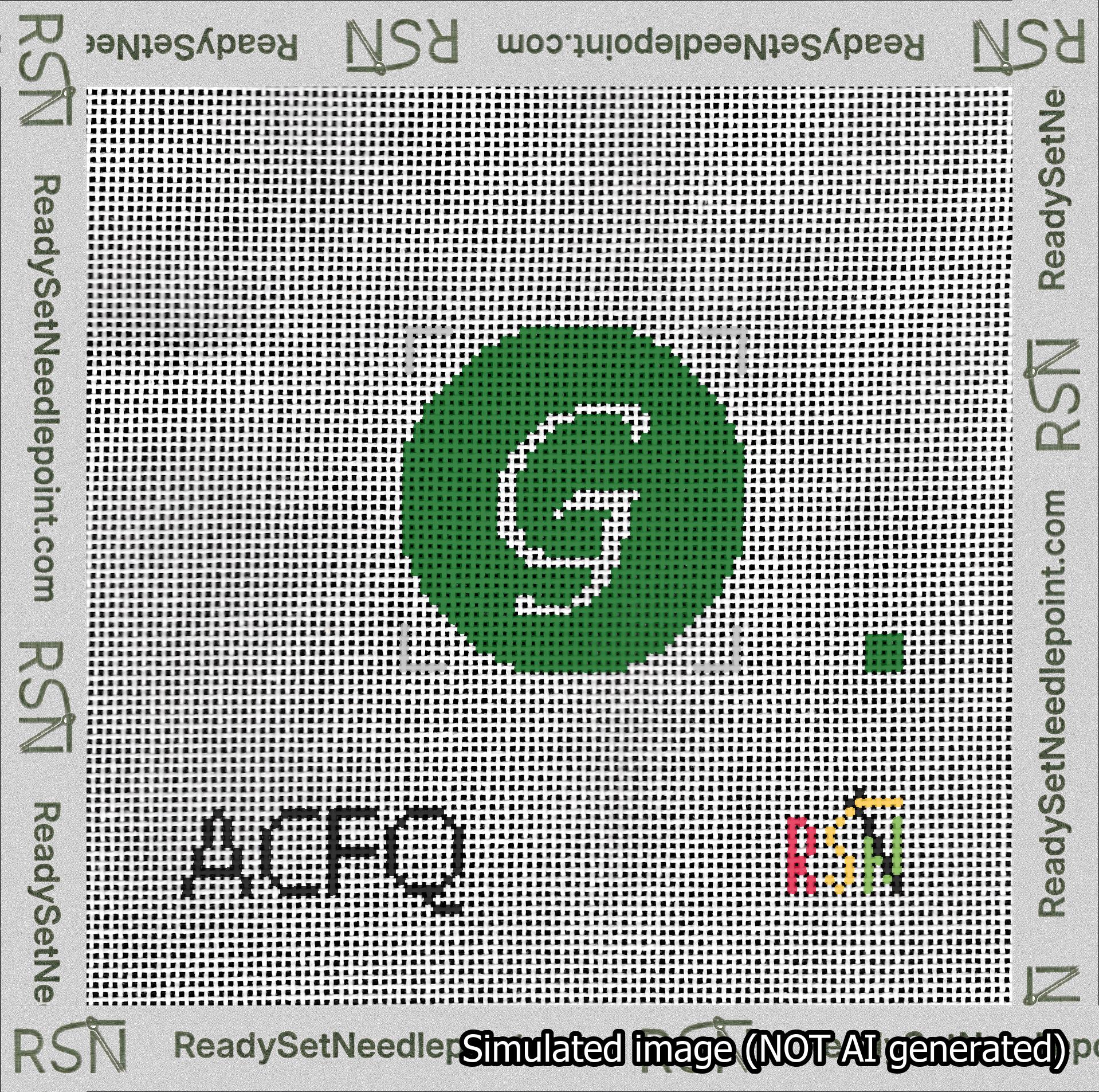 Circle Initial G Needlepoint Canvas Design