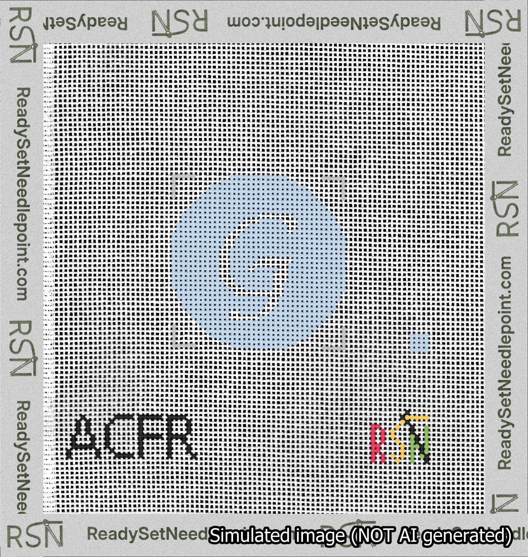 Circle Initial G Needlepoint Canvas Design