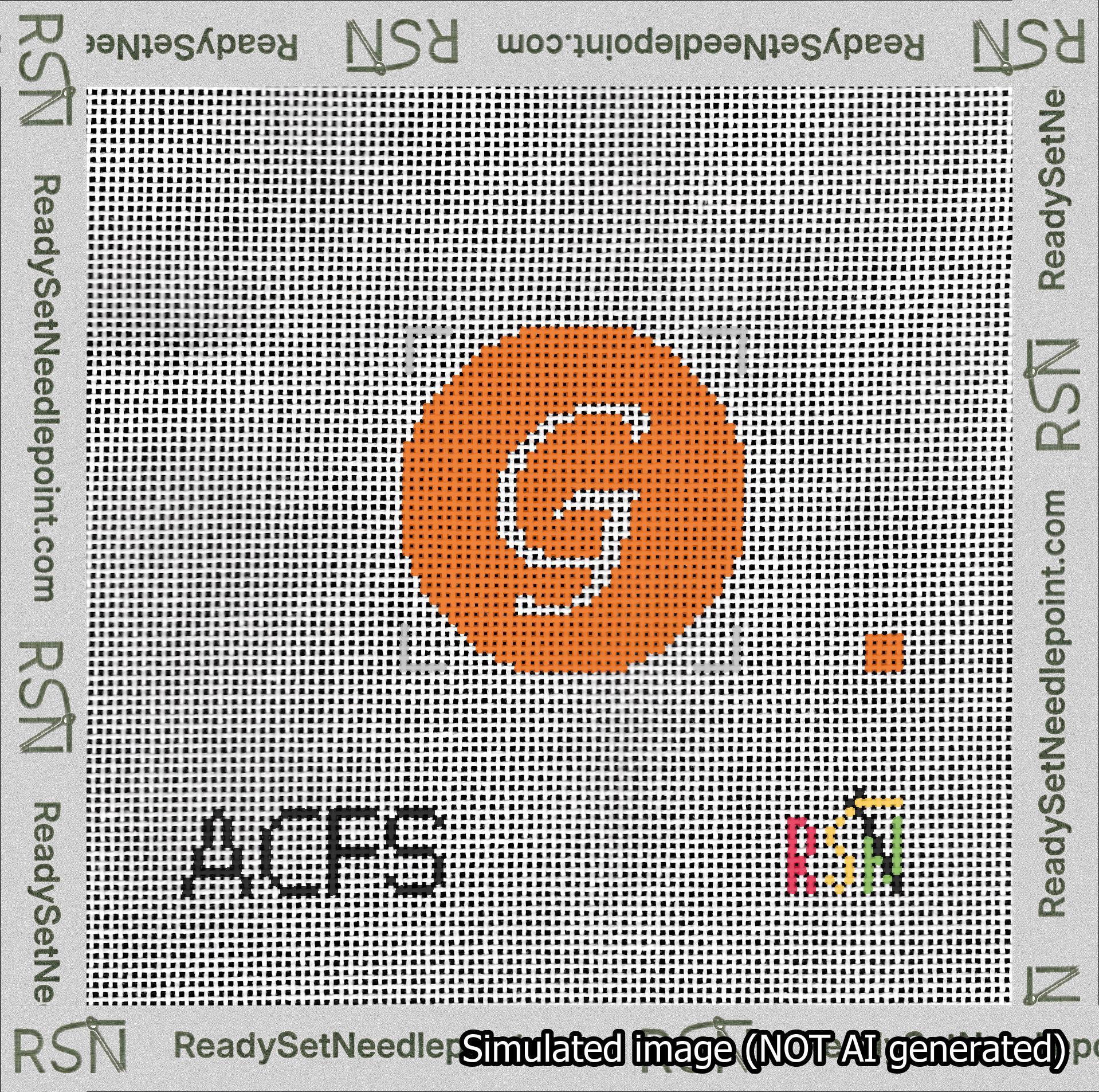 Circle Initial G Needlepoint Canvas Design