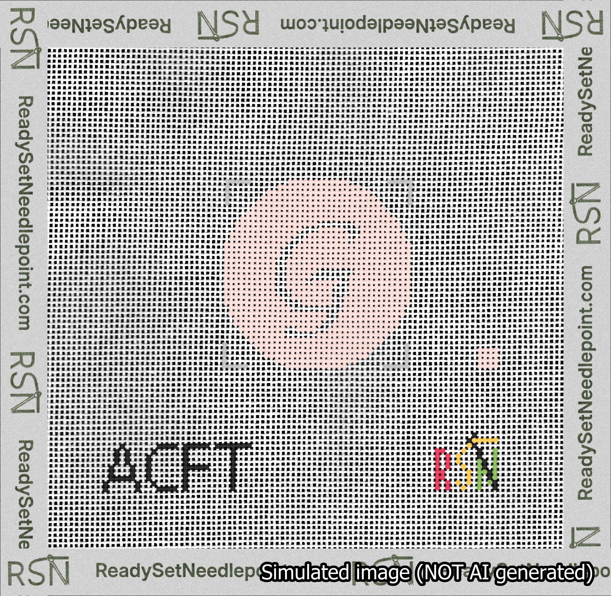 Circle Initial G Needlepoint Canvas Design