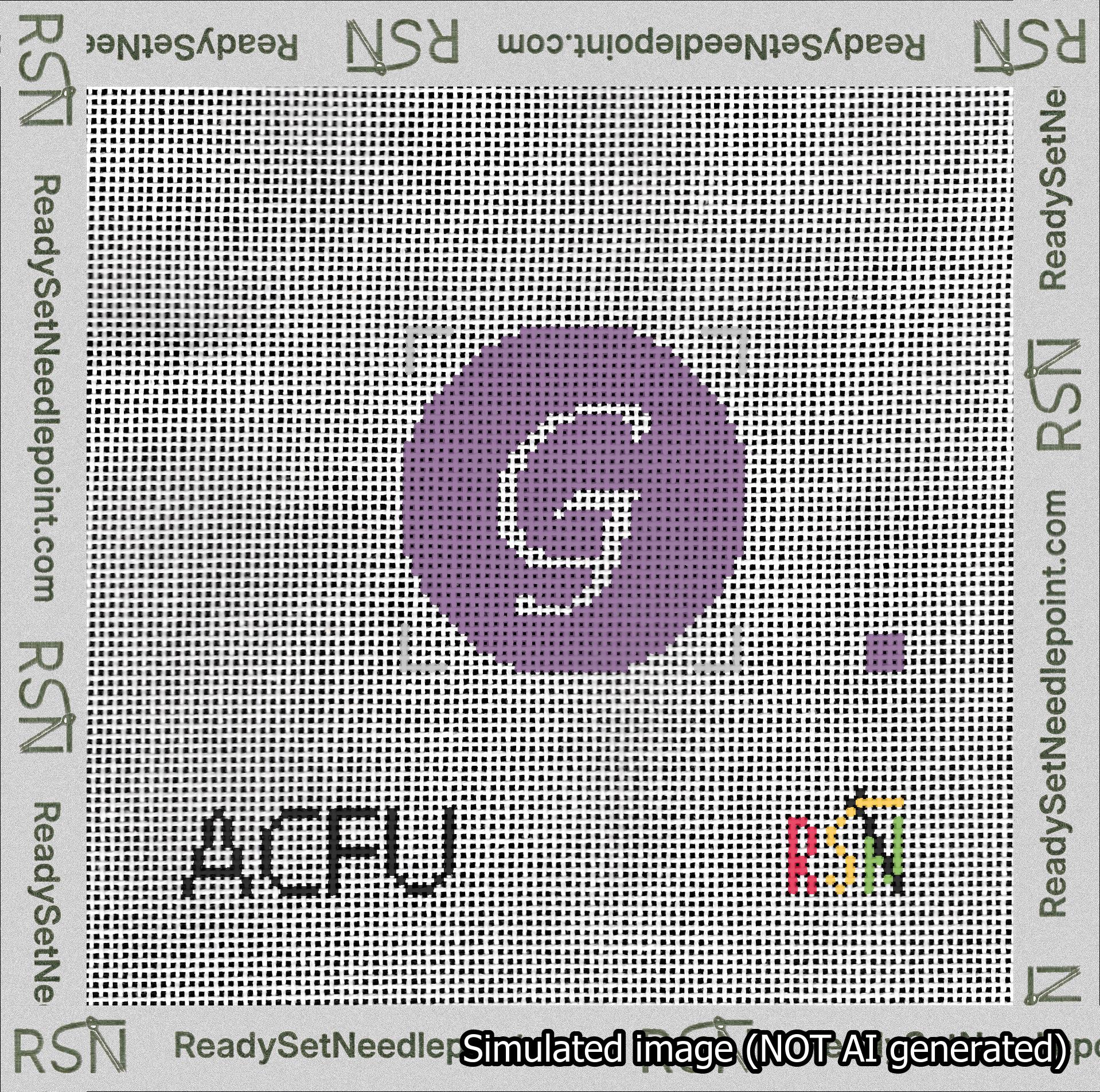 Circle Initial G Needlepoint Canvas Design