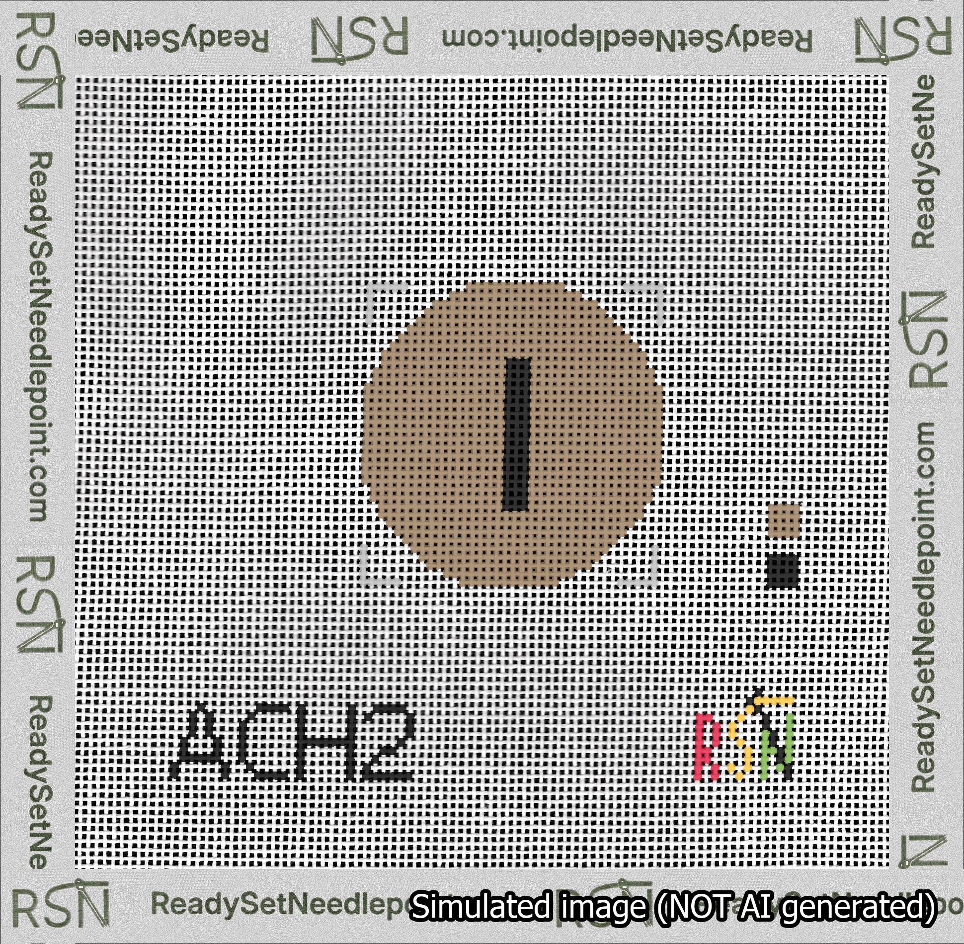 Circle Initial I Needlepoint Canvas Design