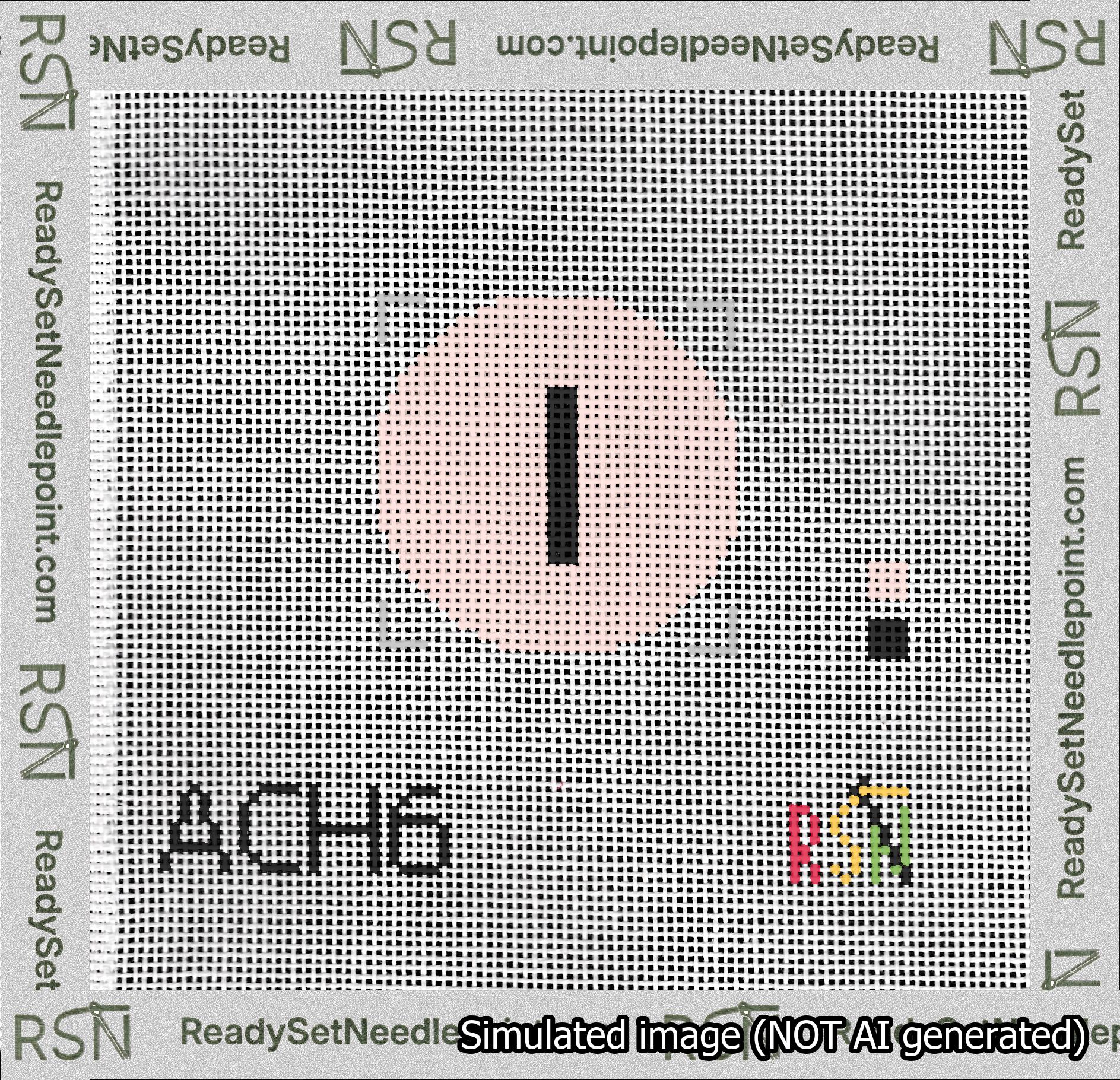 Circle Initial I Needlepoint Canvas Design