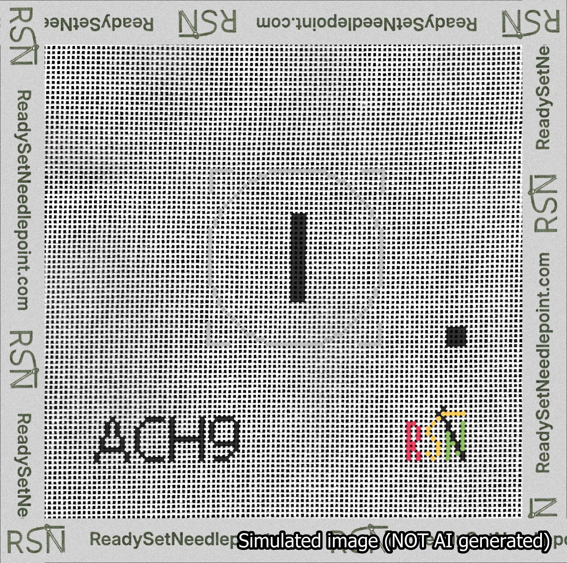 Circle Initial I Needlepoint Canvas Design