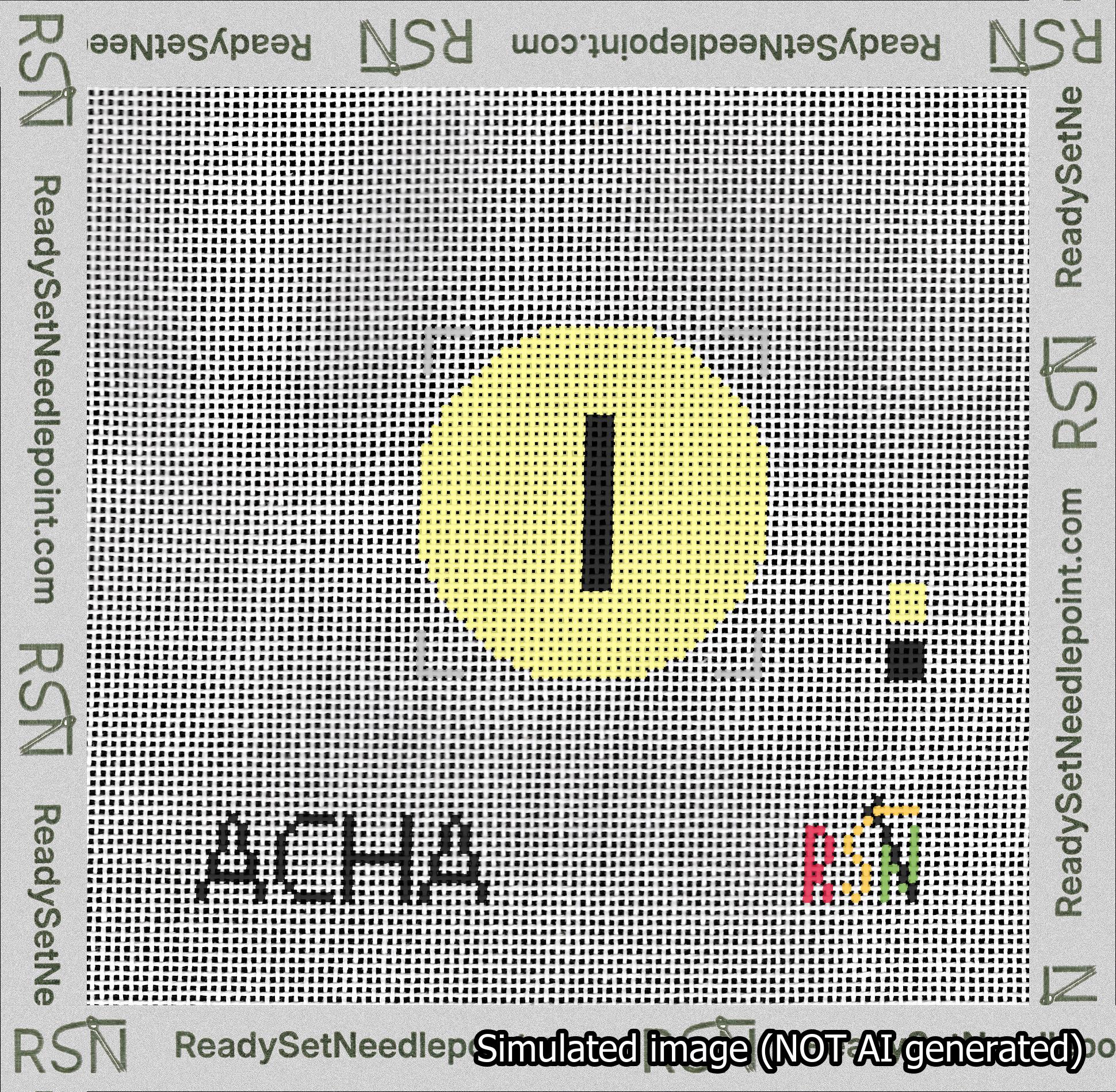 Circle Initial I Needlepoint Canvas Design